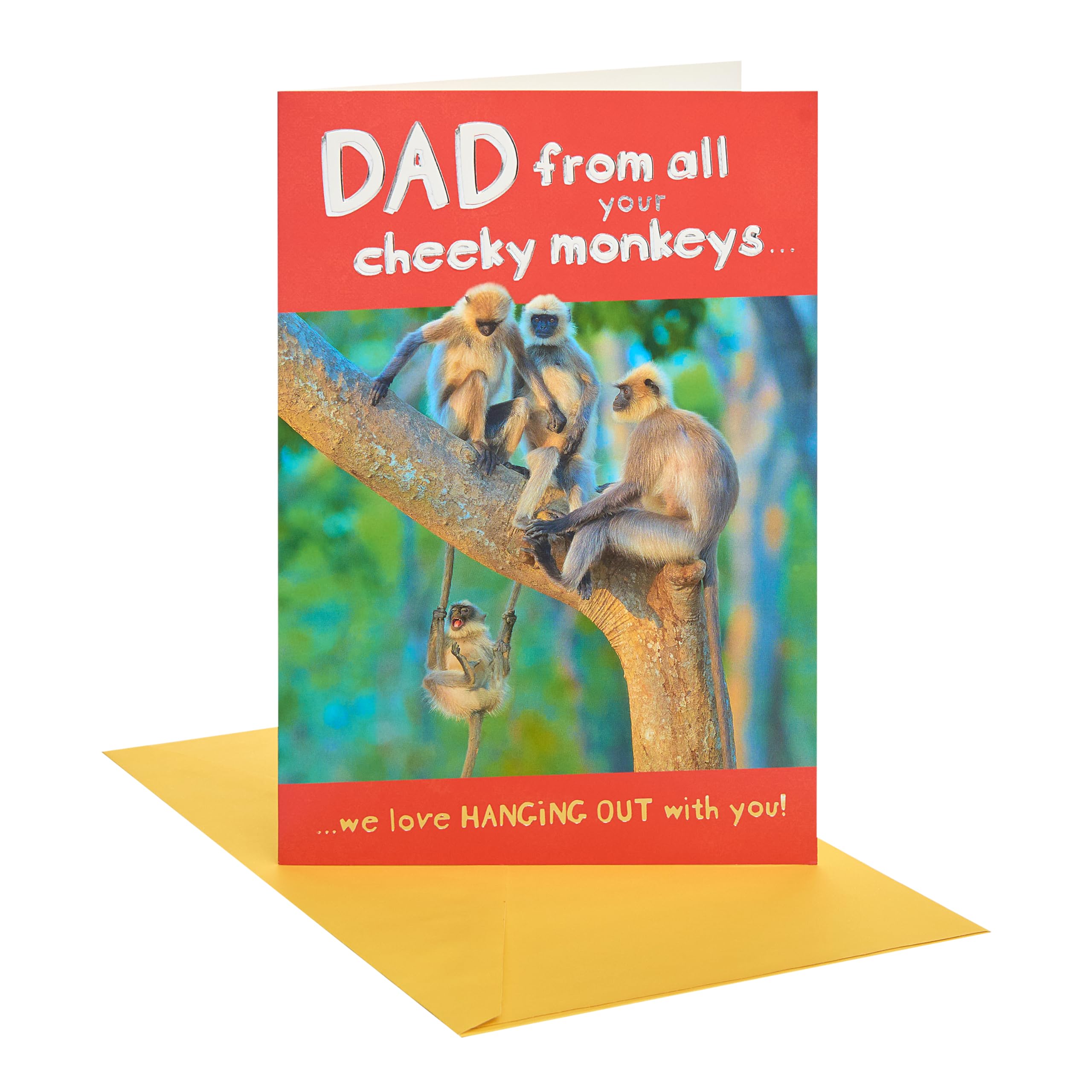 UK Greetings Father's Day Card for Dad From All, Four Monkeys Design, Model 305170-0-1