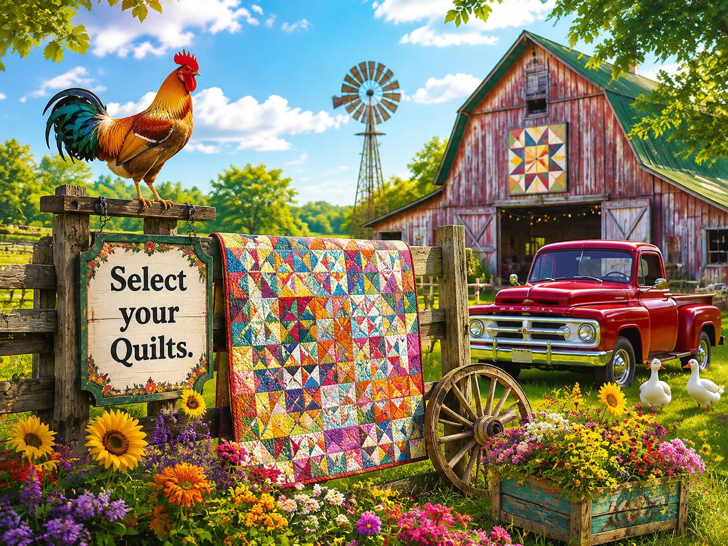 500‑Piece Jigsaw Puzzle for Adults, Farm Barn Rooster