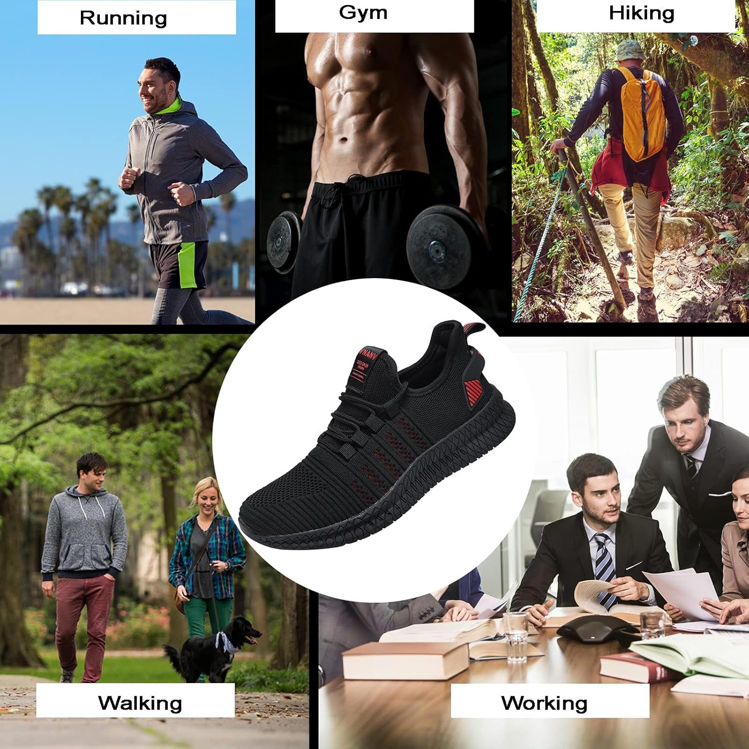 Mens Slip On Walking Shoes Lightweight Breathable Non Slip Running Comfortable Gym Tennis Athletic Fashion Sneakers Men - Image 2