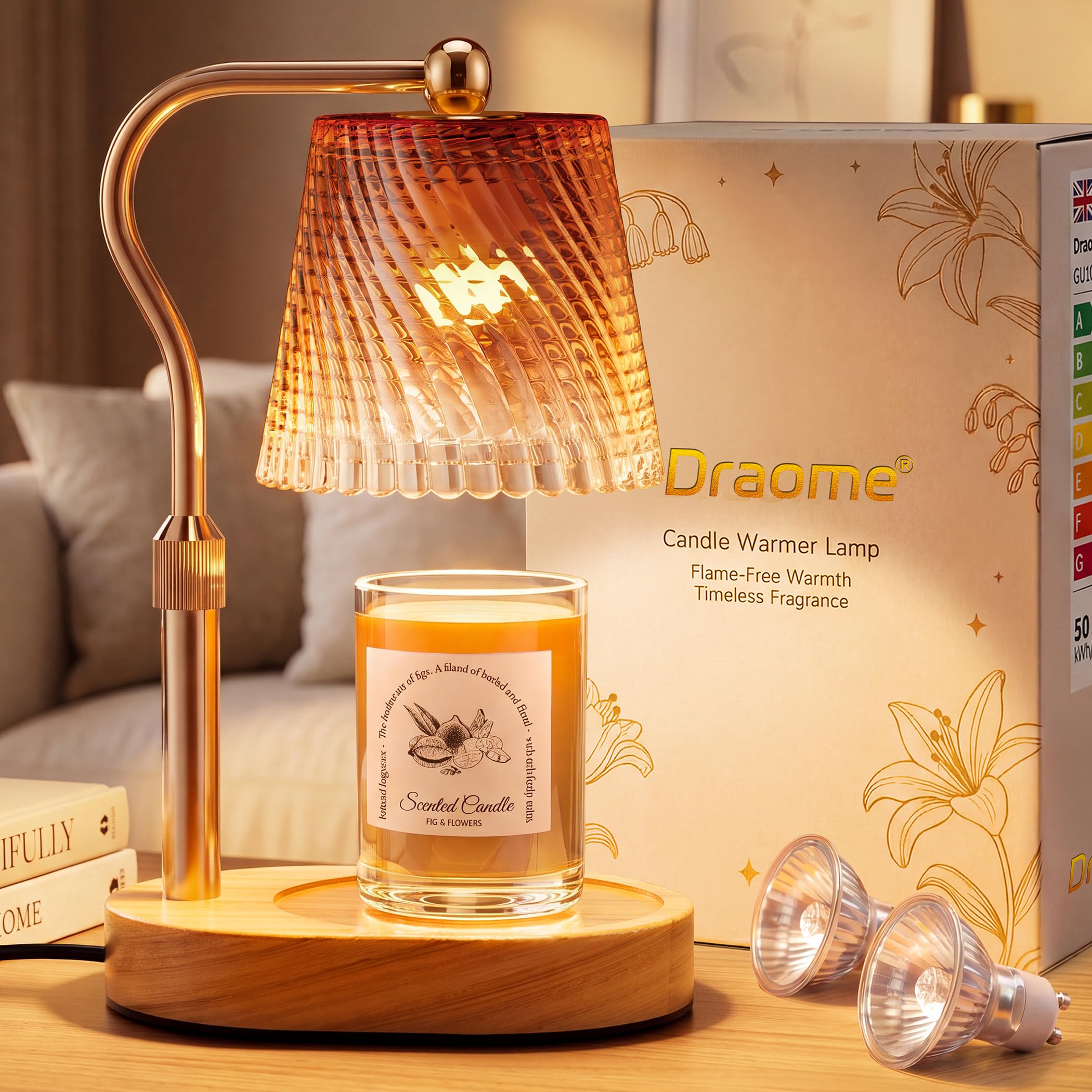 Candle Warmer Lamp - Dimmable & Timer, Gold Lamp Birthday Gift for Women