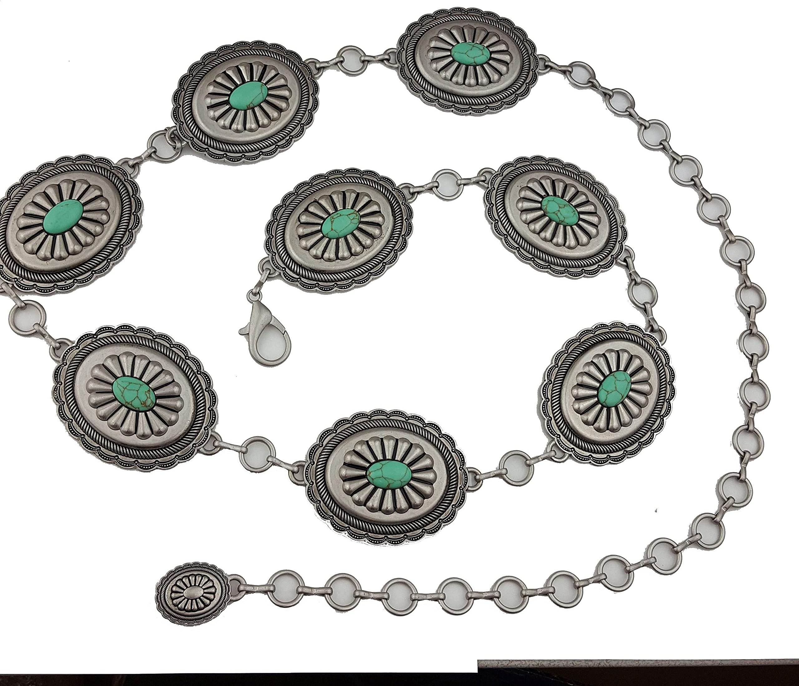 Western Turquoise Stone Chain Belt