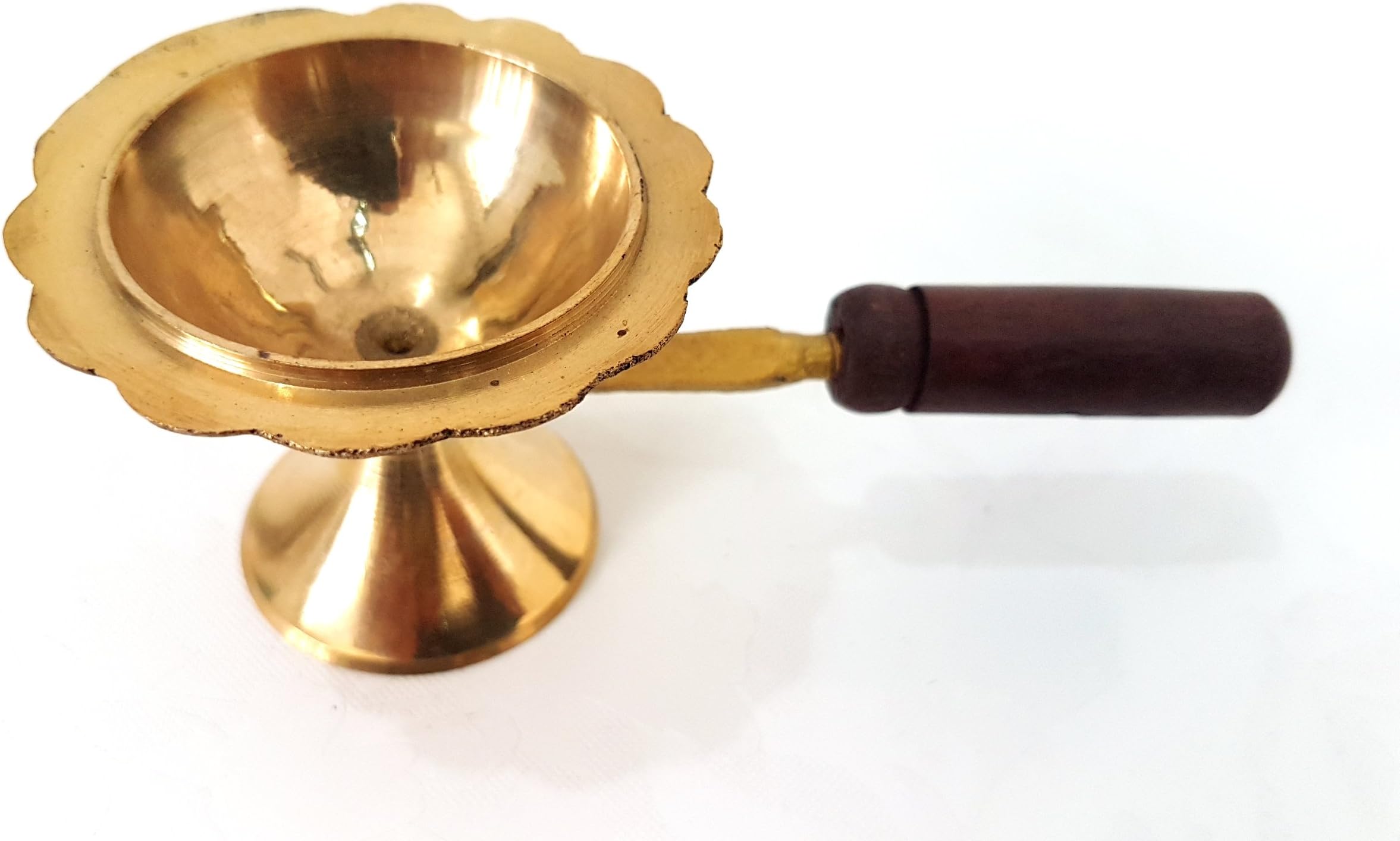 Evergrow CorpBrass Arti Diya Deepak Wick Deep Oil Ghee Lamp Vraja Krishna Devotion Worship