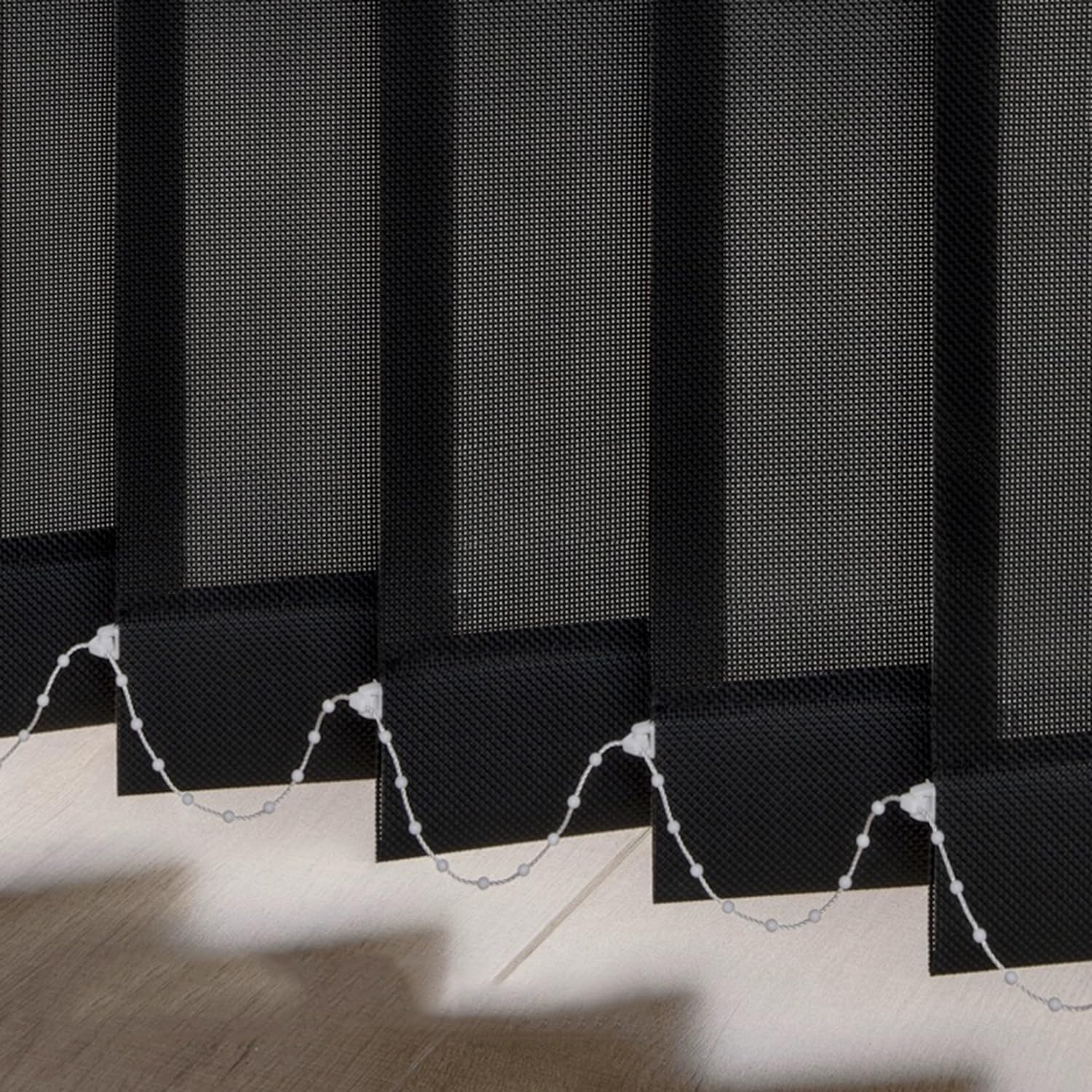 Lamellenvorhang Schwarz Nach Maß Vertikaljalousie Vertikalanlage Schiebevorhang Raumverdunkelnd Sonnenschutz Blendschutz,für Fenster Zuhause Büro,inklusive Montagematerial (140cm x 150cm)