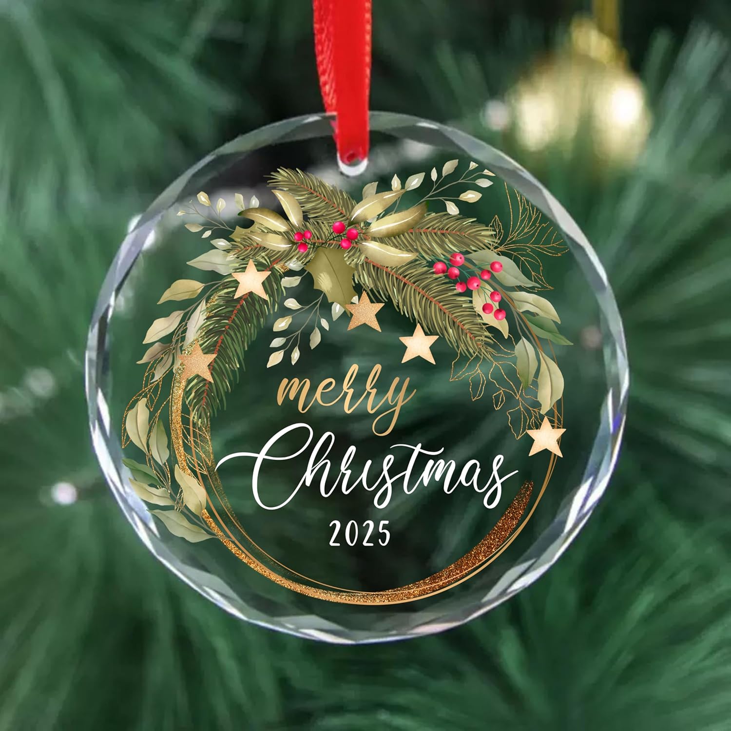 Christmas Ornament 2025 for Christmas Tree Decorations, Dated 2025 Merry Christmas Ornaments, Xmas Holiday Keepsake - Image 5
