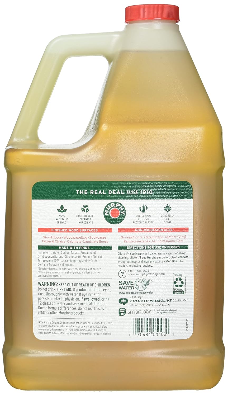 Murphy, CPC01103, 128oz Oil Soap Wood Clnr, 1 Each, Gold