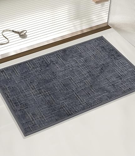 YIHOUSE Tapete de baño antideslizante, pequeño, absorbente, de secado rápido, para el suelo del baño, delgado, para debajo de la puerta, lavable de
