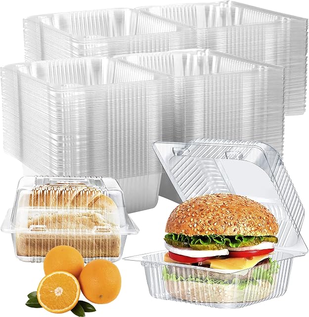 Lighterday 100PCS Cake Slice Boxes Individual,13 * 12CM Clear Cake Boxes for Cake Portions,Dessert Cake Container Clear Food Boxes for Hamburger,Salad,Cheese,Cakes and Sandwich