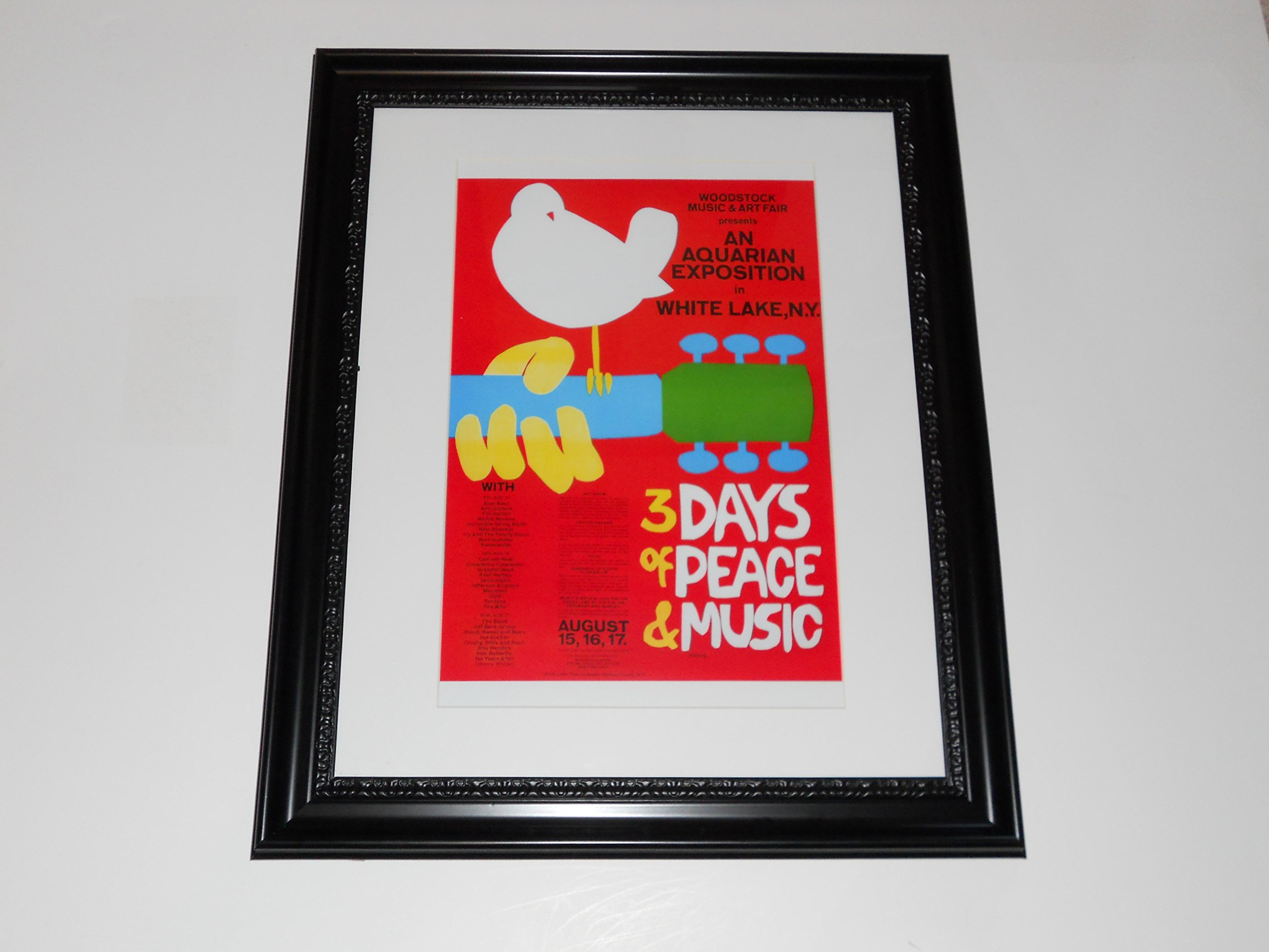 Amazon.com: Large Framed Woodstock 1969 Poster All Bands Listed