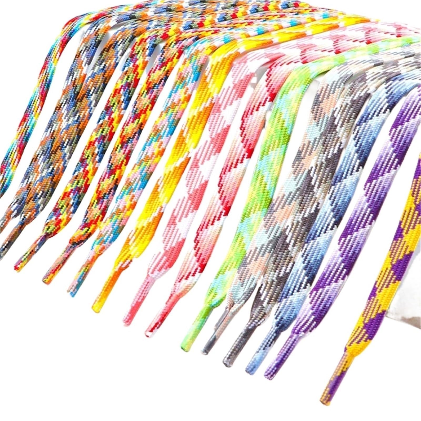 5pairs Bunte Gestreifte Schnürsenkel Sneakers Flache Für Sneaker
