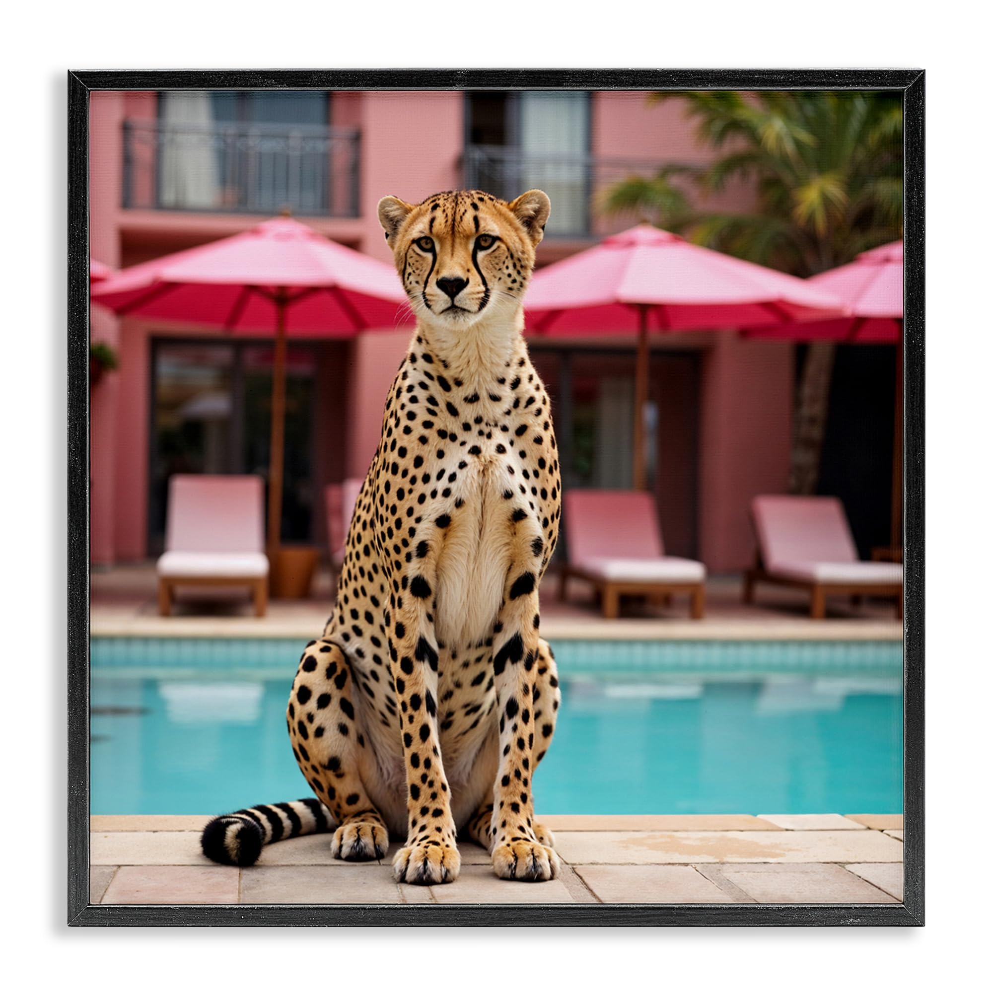 Impression giclée guépard au bord de la piscine Stupell Industries pour habiller vos murs
