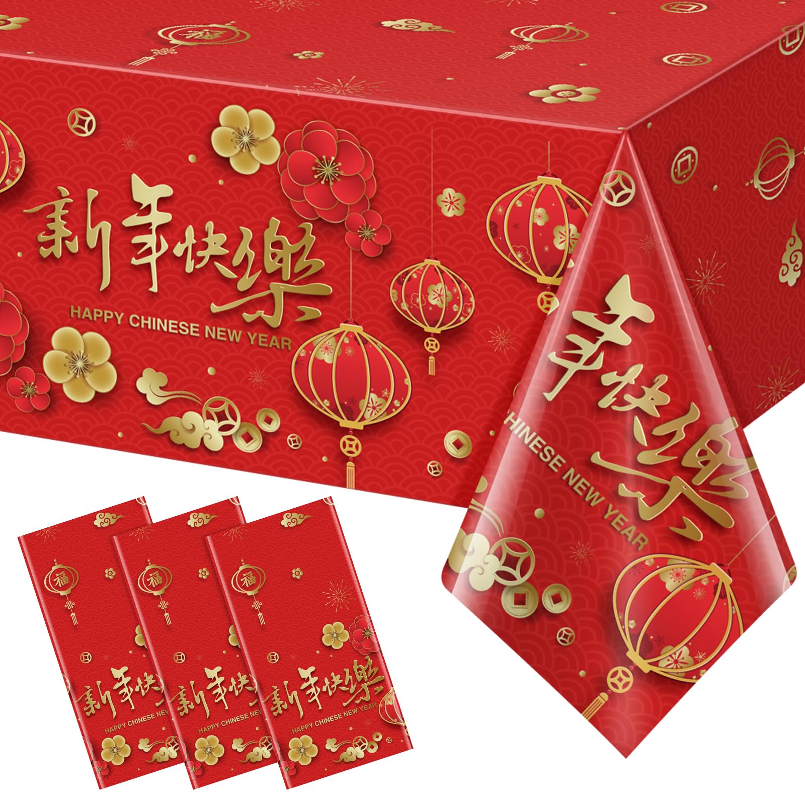 3 Pack Black Table Cloth Party Disposable Halloween Tablecloths Table Covers,137x274c Rectangle