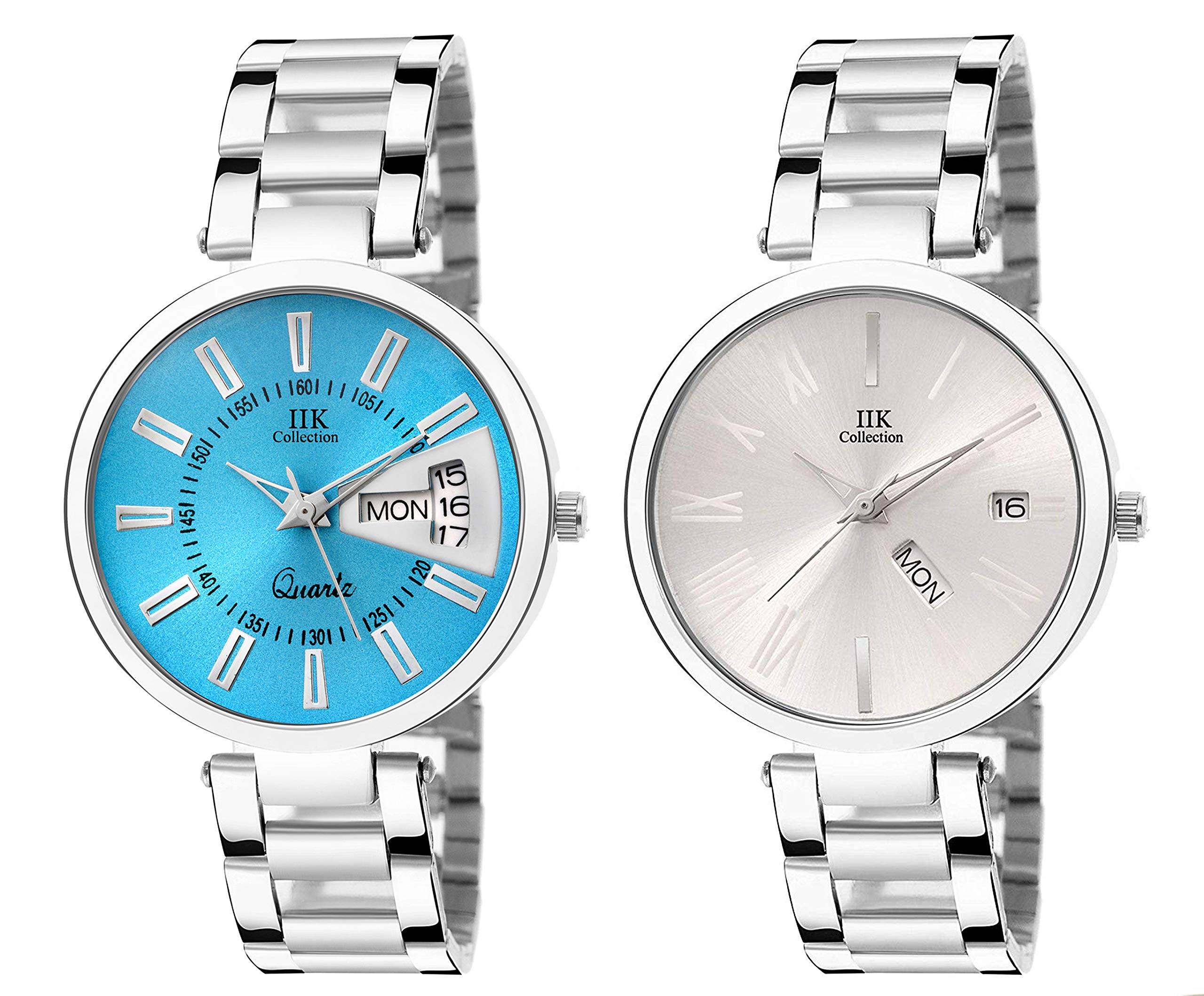IIK COLLECTION Round Dial Stainless Steel Bracelet Chain Analogue Day & Date Functioning Watch for Women and Girls (B08R1SD4S2) Amazon Price History, Amazon Price Tracker