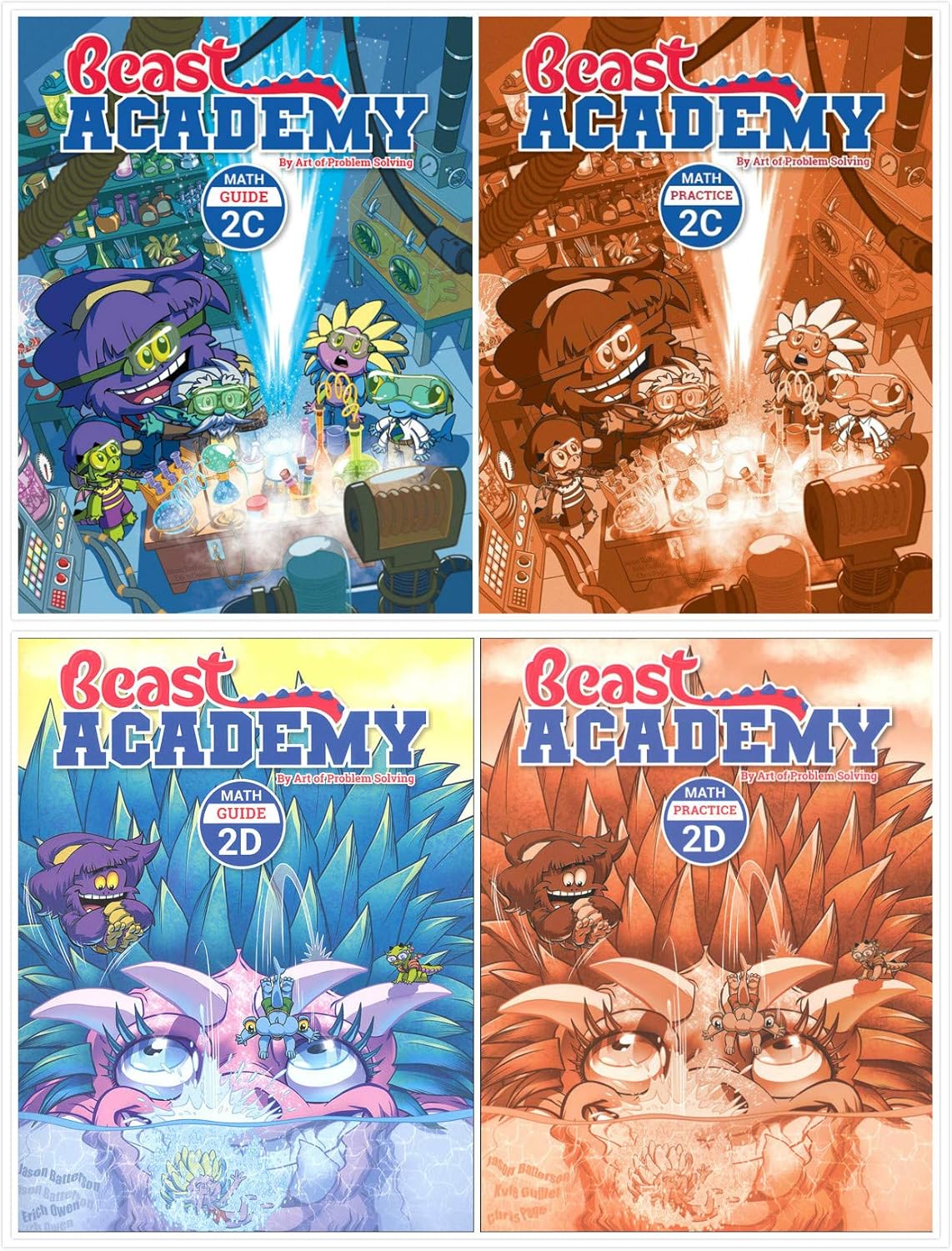 Art Of Problem Solving: Beast Academy 2C + 2D Books Set (4 Books) 2C ...