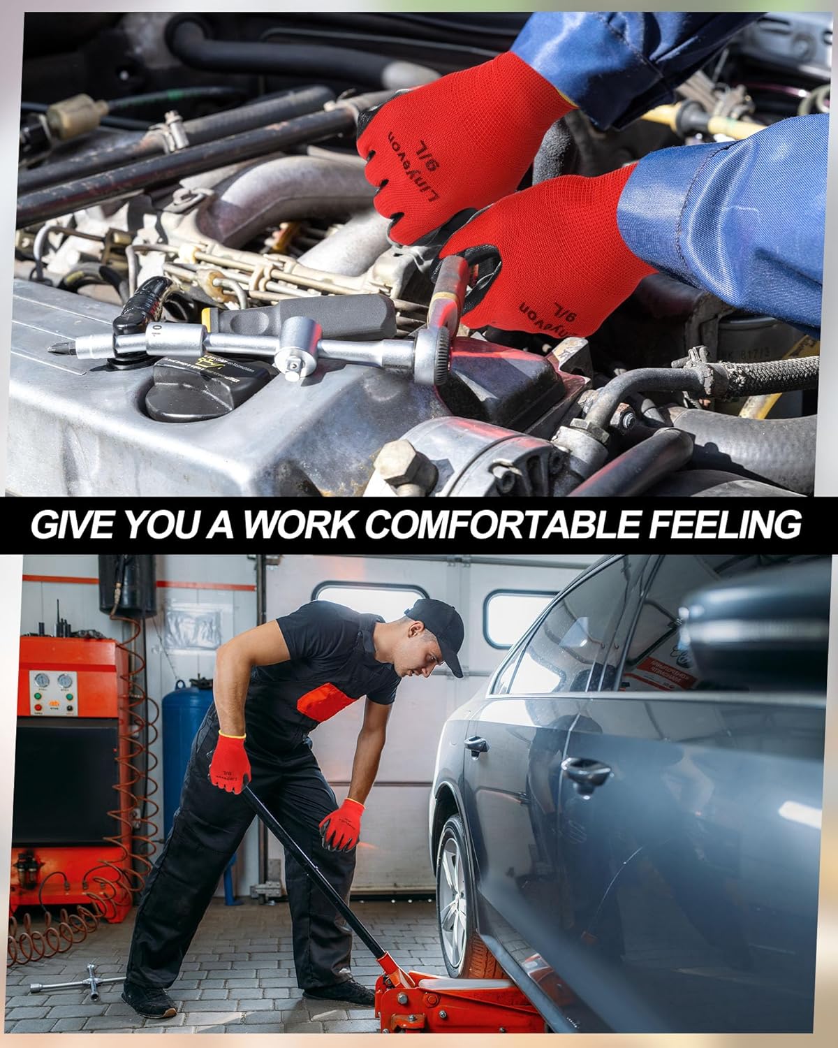 Maxcheck 54 Pairs PU Coated Gloves Bulk, Reusable Rubber Safety Gloves for Men Women Work Warehouse, Mechanic, Woodworking - Image 5