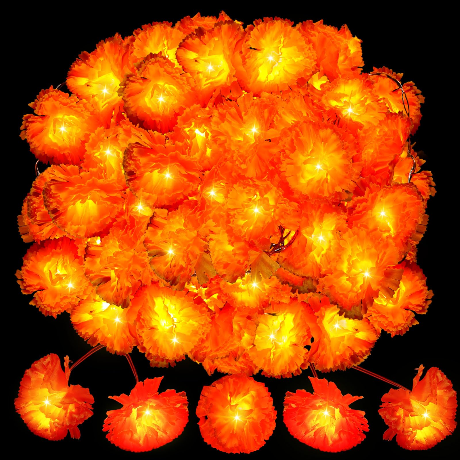 Photo 1 of Retisee Marigold Garland Lights, 9.8ft, 20 LED
