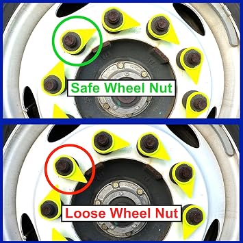 TYK Industries 21mm Loose Wheel Lug Nut Safety Check Indicators 100 Pack - Commercial Truck Wheel Nut Pre-Trip Safety Inspection Tool