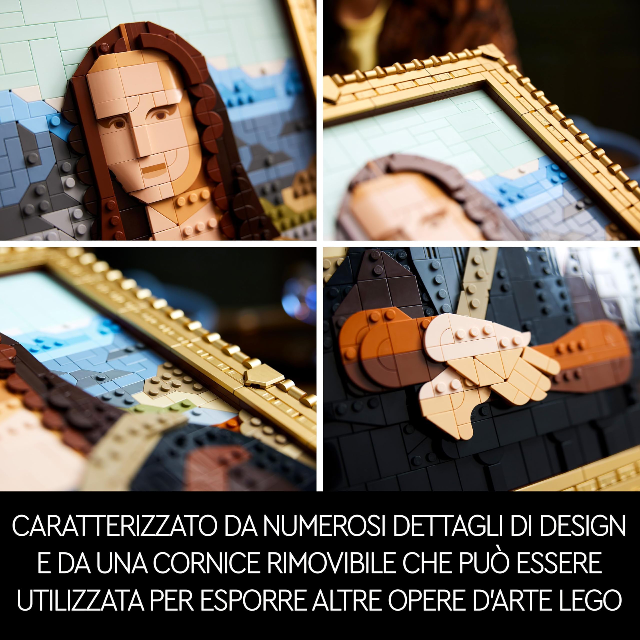 LEGO Art Gioconda, Riproduzione Opera d'Arte Rinascimentale di Leonardo da Vinci in Mattoncini, Decorazione da Parete di Casa, Idea Regalo Creativa per Adulti, Uomo, Donna, Lui, Lei e Artisti 31213