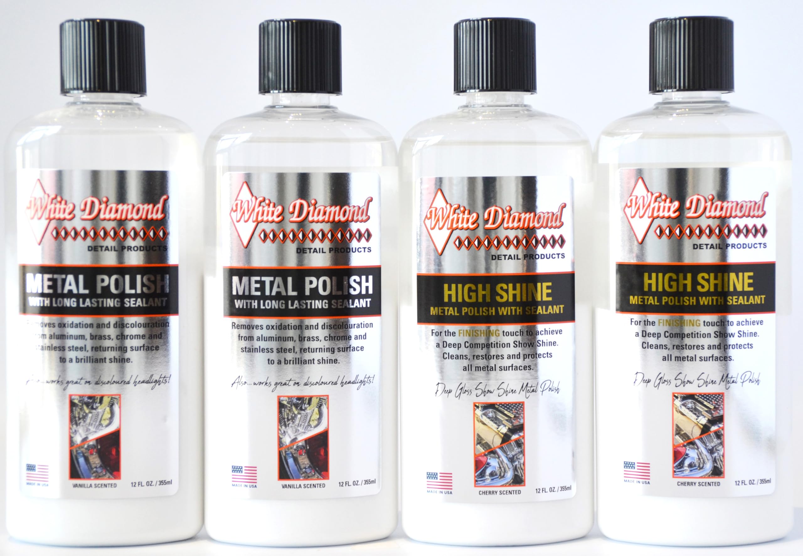 Detail Products Metal Polish & High SHINE Quadruple Pack with Terry Cloth and Microfibre Cloth with FREE NEXT DAY UK DELIVERY