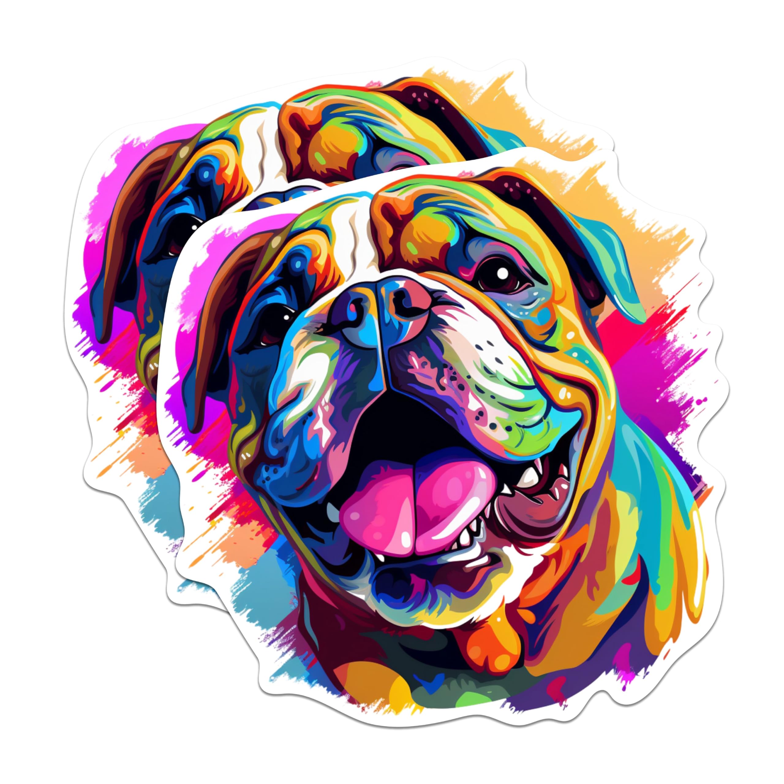 (2 Pack) Bulldog Dog Breed Stickers - 5 Inches On Longest Side - Choose from Over 100 Dog Breeds - for Cars, Trucks, Skateboards, Laptops - Made in USA - BMCS1800