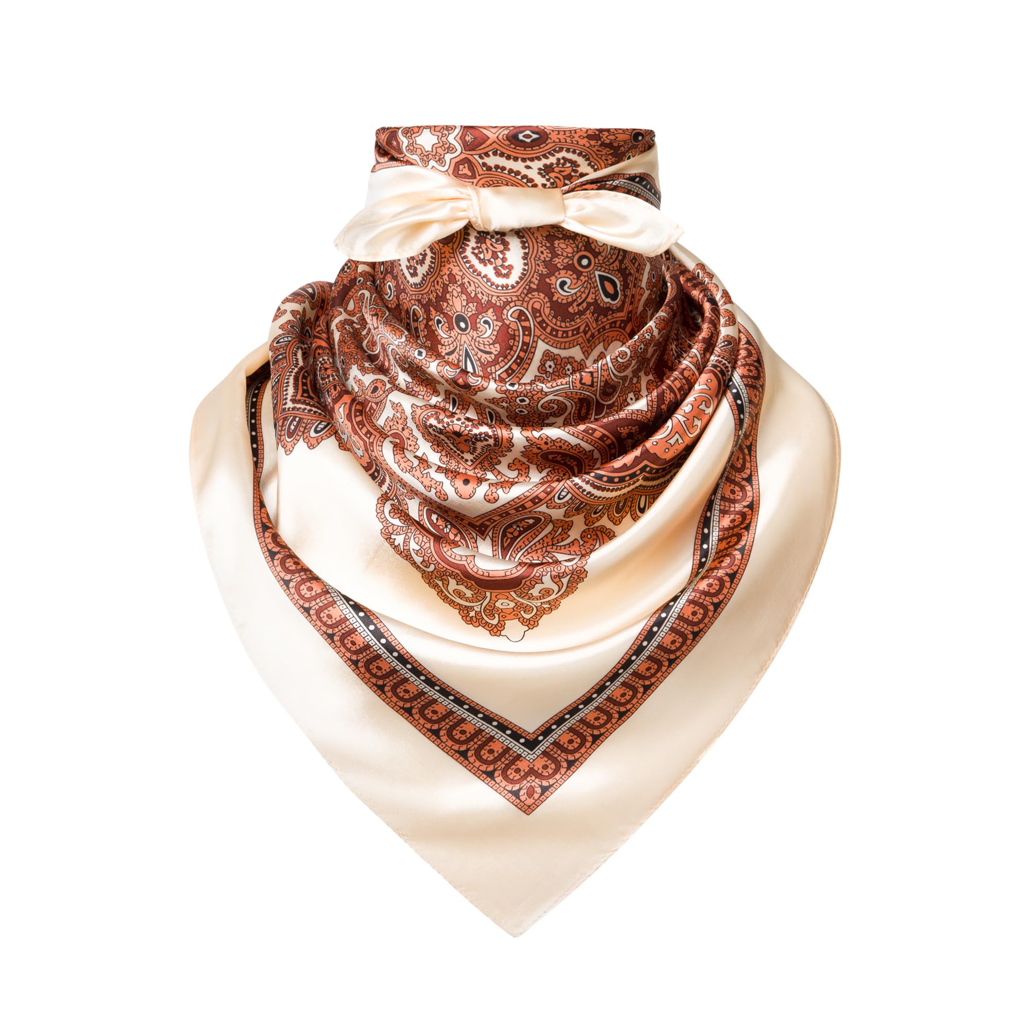 35" Men's Silk Cowboy Scarf - Oversized Western Bandana Neckwear, Large Square Scarf with Gift Packaging