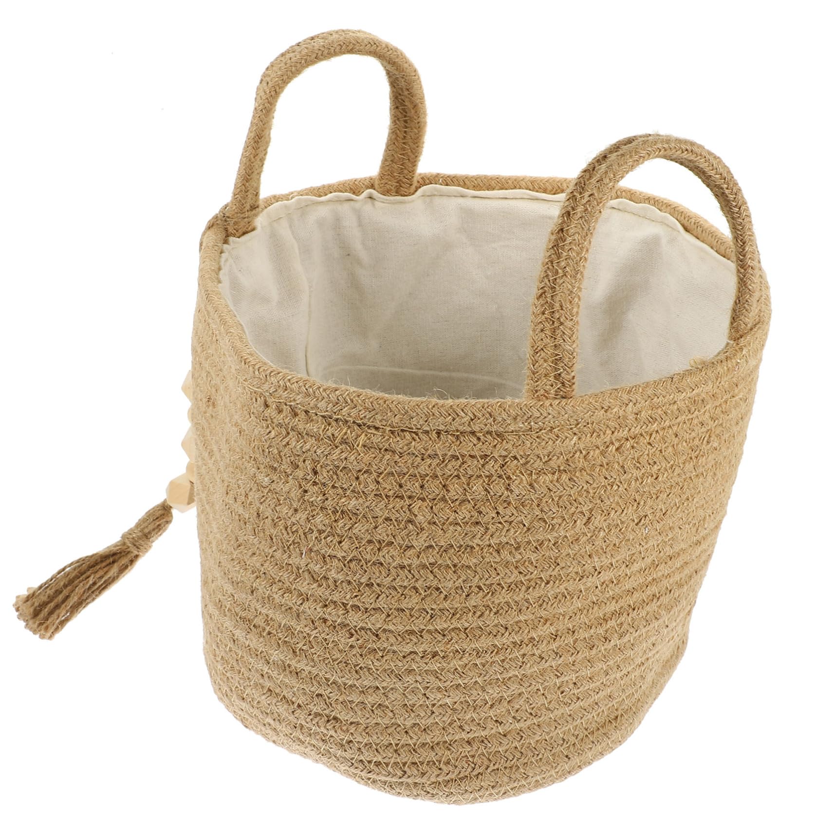 Cabilock Cesta de Almacenamiento de Cuerda de Algodón con Forro de Yute Organizador para Ropa Sucia y Objetos Diseño y Textura Tejida para Hogar Decoración