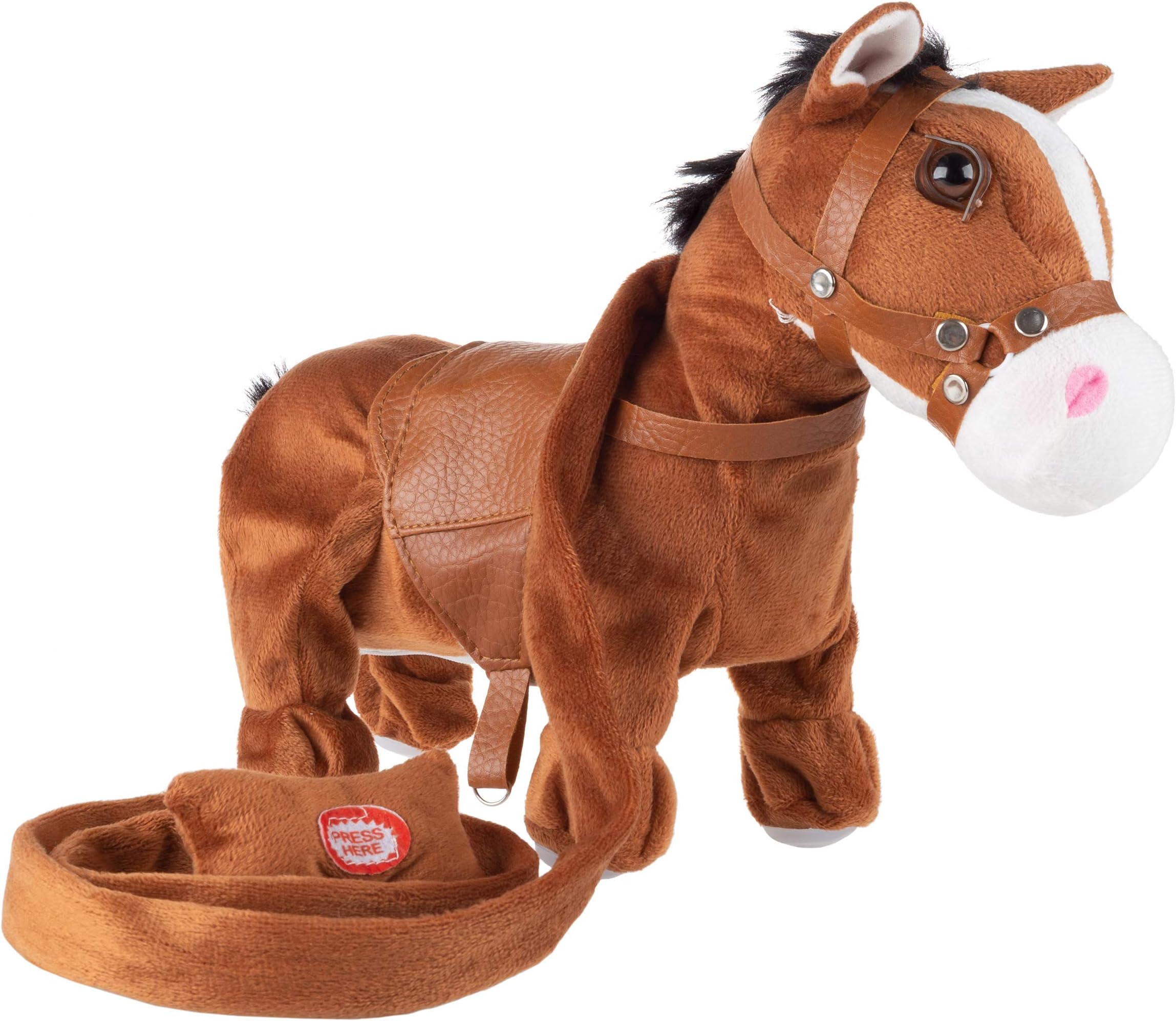 Happy Trails Animated Plush Horse Toy– Interactive Pony That Walks on Leash, Sings a Cowboy Song & Dances, Soft & Snuggly Fur, Stuffed Farm Animal