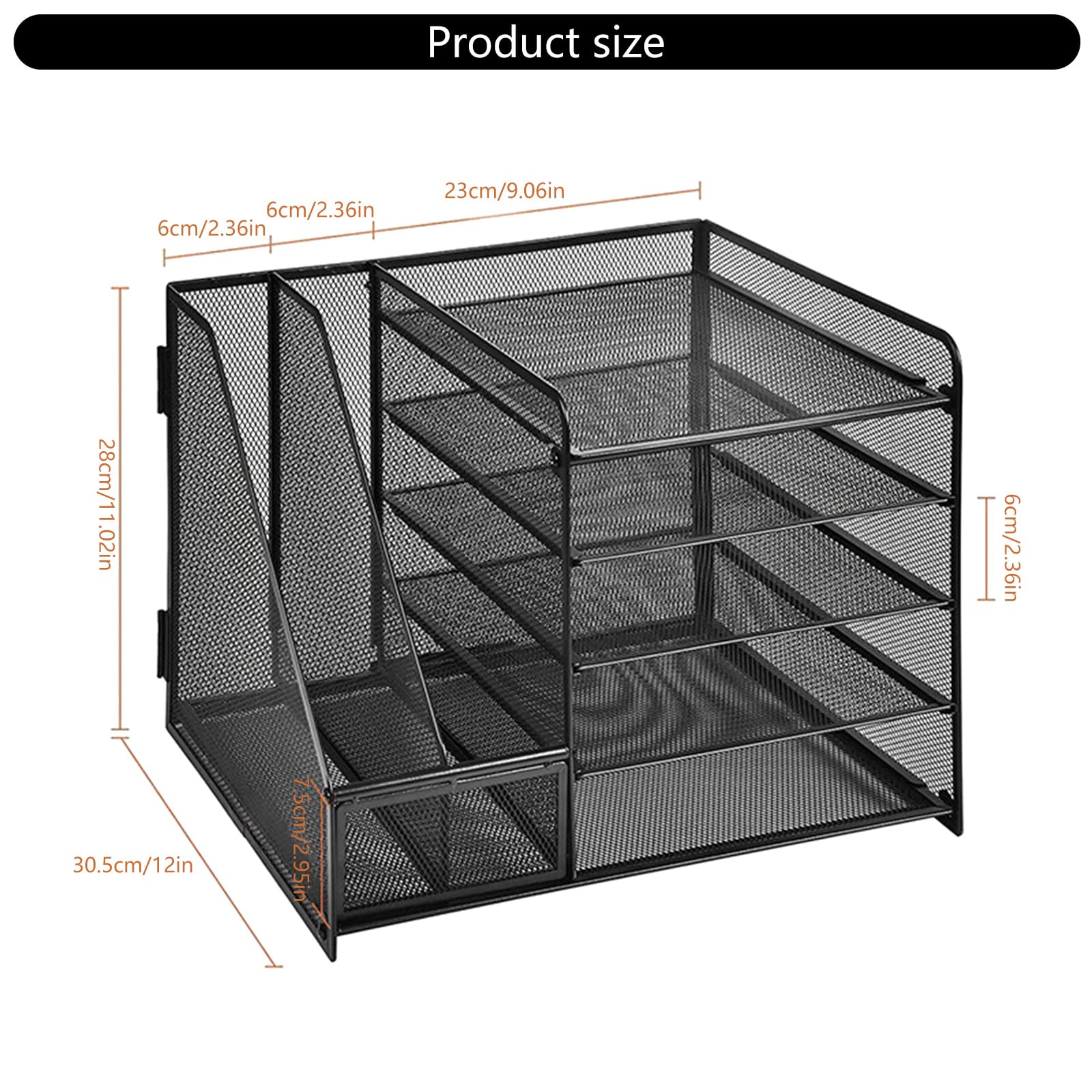 3 organizer multiuso in metallo da scrivania a 5 livelli supporto per riviste vassoio documenti per accessori scolastici organizer da scrivania in metallo