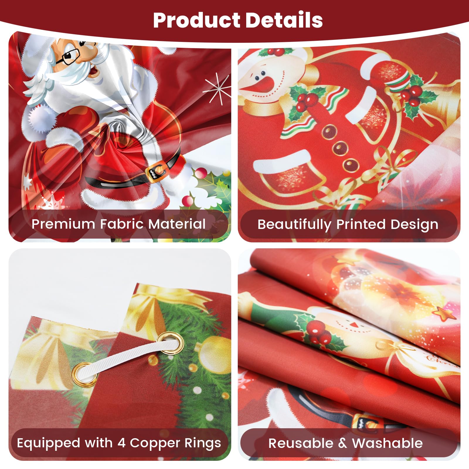 PartyYaa Christmas Door Banner, Xmas Banner Photo Booth Decorations - Image 3