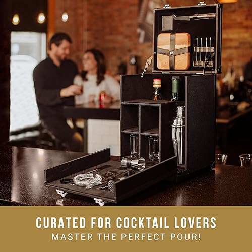 Miniatura 2 de Picnic TIME Hamilton Bartender Kit, Portable Bar Case with Cocktail Shaker Set, Professional Mixology Bartender Kit Stand, Cocktail Shaker Set with