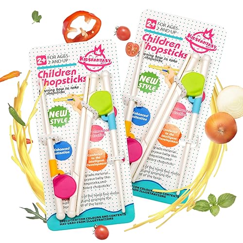 Miniatura 8 de 4 pares de palillos para niños, juego de palillos de entrenamiento, palillos de aprendizaje, desmontables para principiantes, niños, aptos para