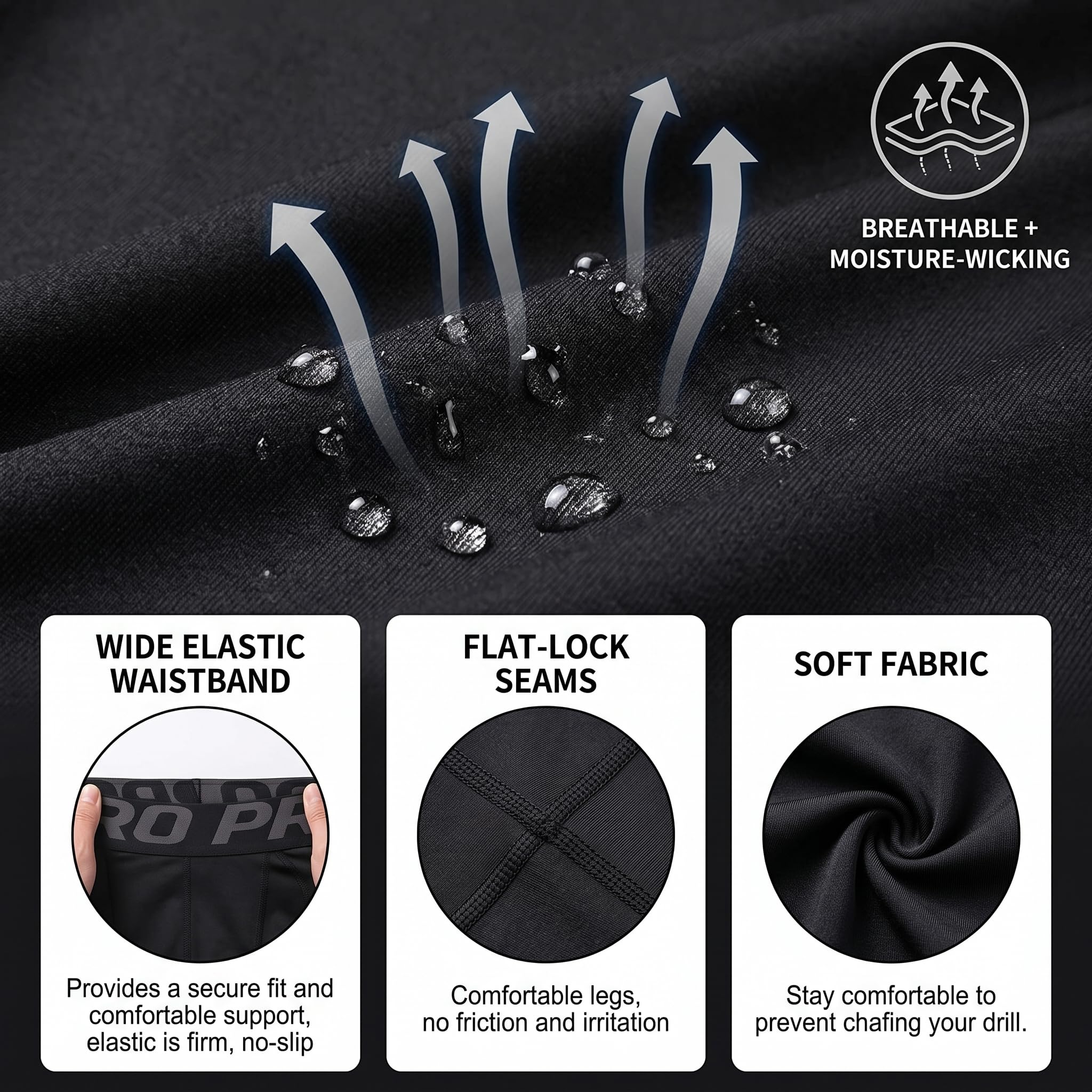 YUSHOW Lot de 3 Caleçon Long Homme Thermique sous-VêTement Chaud Collant Homme Hiver Legging Doux et Léger