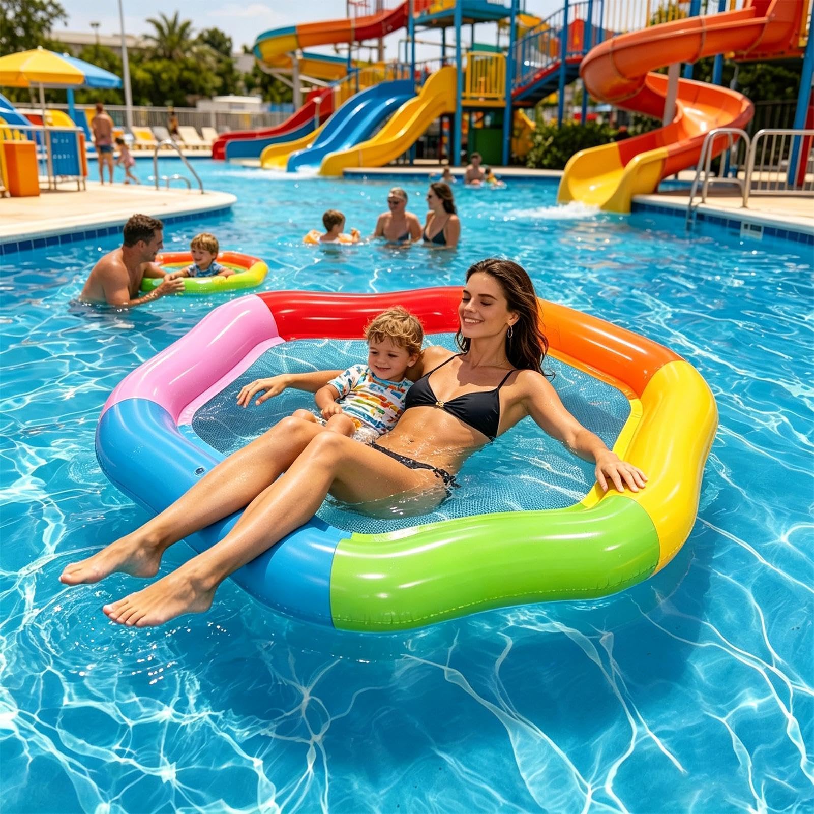 Galleggiante d'acqua gonfiabile - Tappeto galleggiante d'acqua 177x157cm | Galleggianti Pi | Amaca d'acqua letto galleggiante per lago mare stagno fiume interno esterno esterno campeggio donne uomini