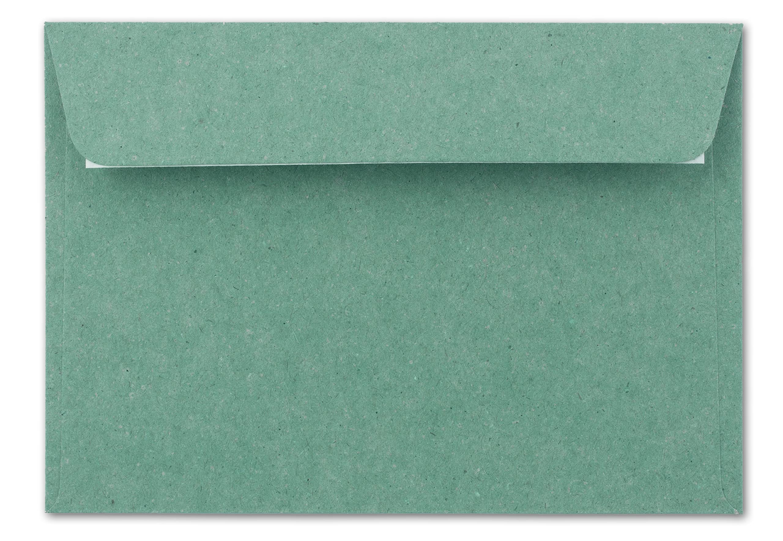 200x Buste formato B6 - colore: verde eucalipto (riciclaggio della carta) - 125 x 176 mm - Chiusura: Con strip adesivo - 120 g/m² - per la natura by GUSTAV NEUSER