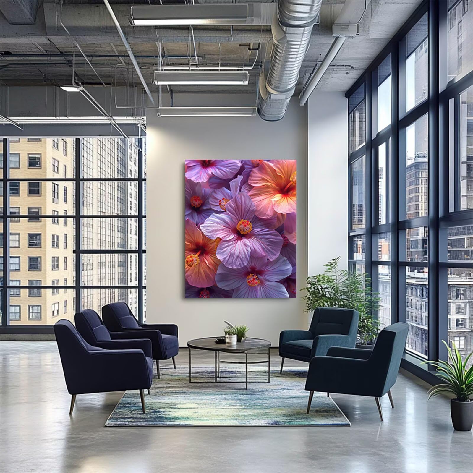 Malowanie kwiatów po numerach, dla dorosłych, malowanie roślin po numerach, dla dorosłych, materiały plastyczne z kolorowym płótnem do malowania, 137 x 100 cm, 36 kolorów farby akrylowej i pędzla