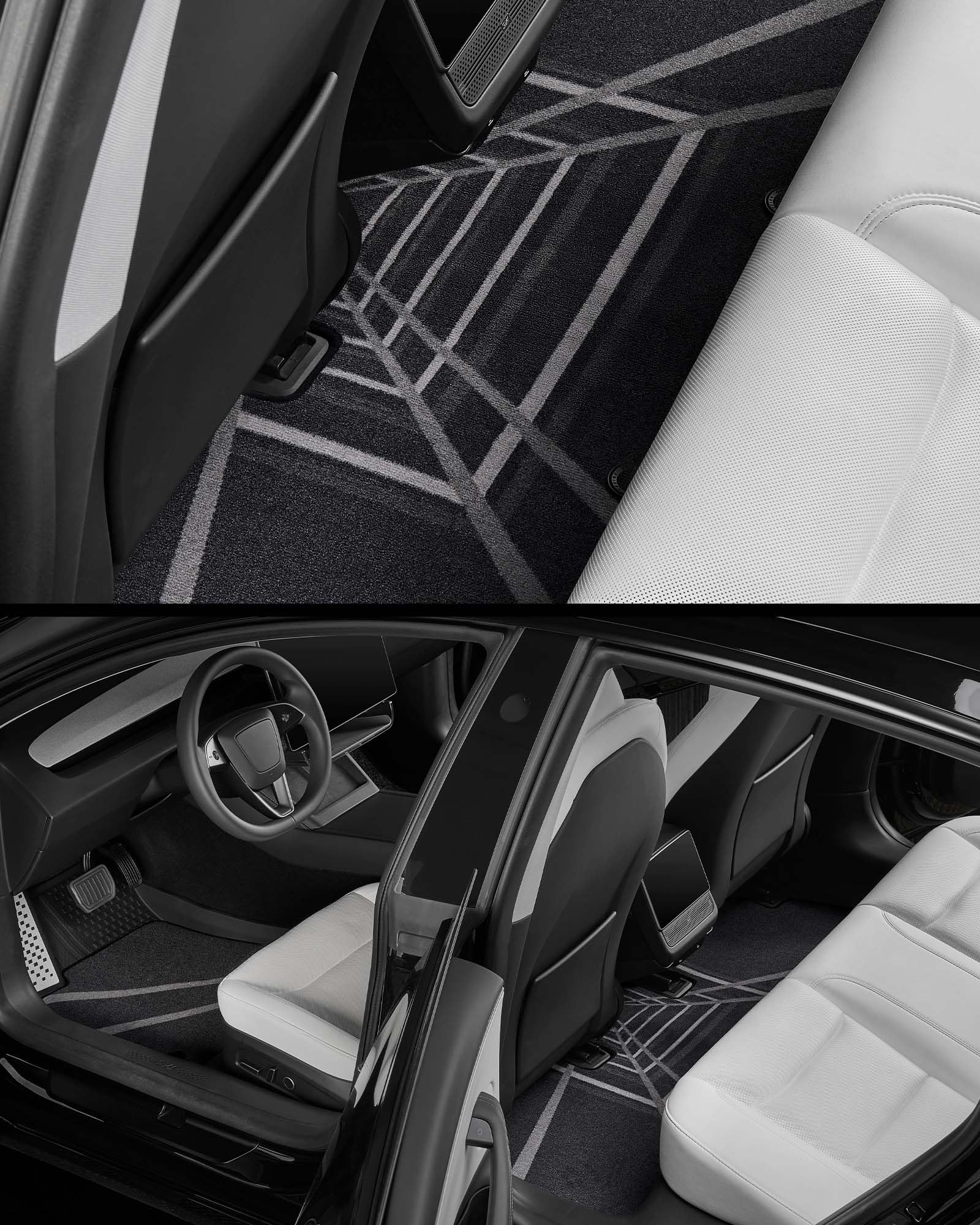 3W Alfombrilla para Tesla Model 3 Highland 2024-2025, Incluye Moquetas 1ª y 2ª Fila, Thorex™ para Todo Tipo de Clima, Juego Completo de Alfombrillas Impermeables y Antideslizantes