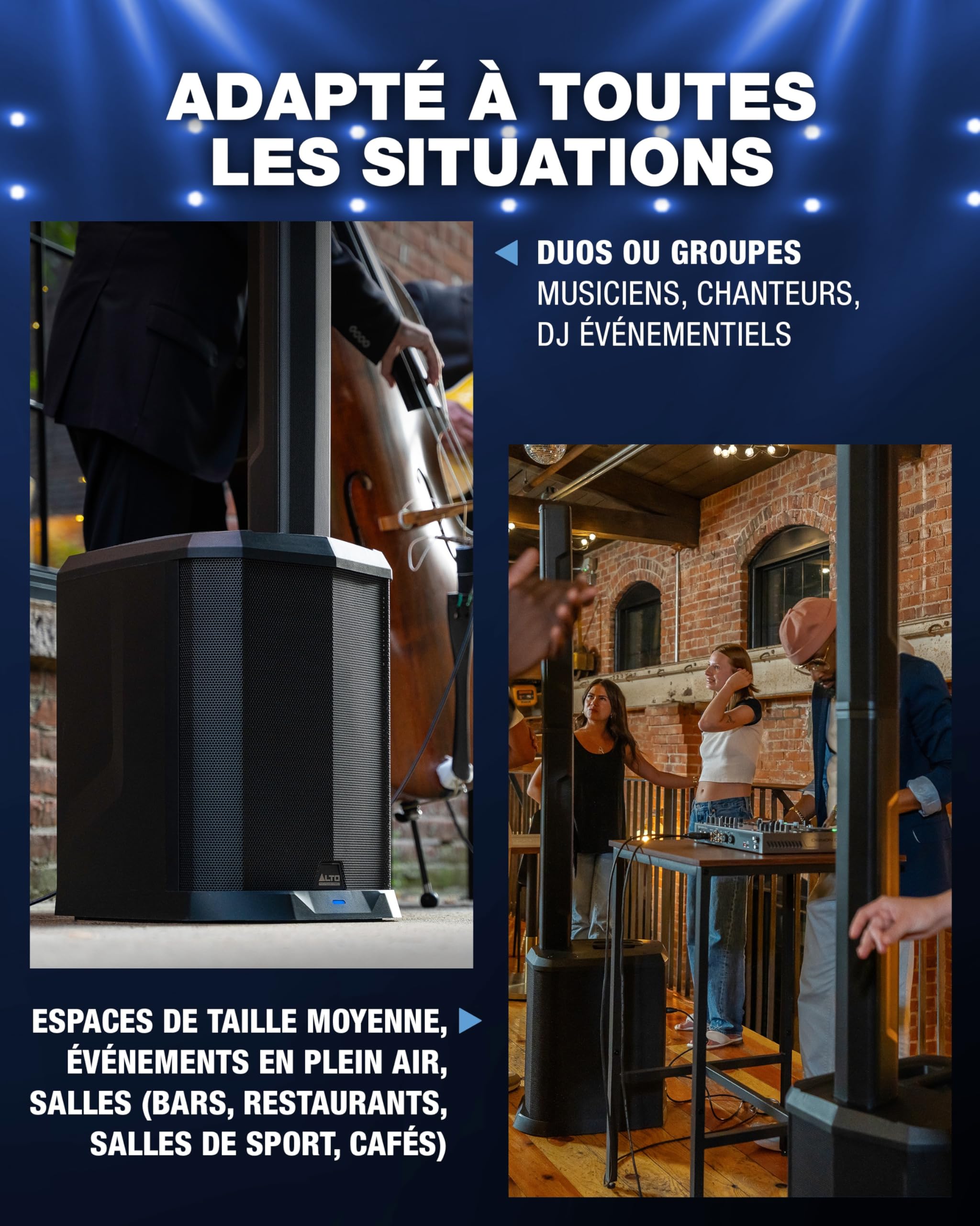 ALTO TS112C Ensemble de Haut-parleurs Actifs 1200 Watts avec mixeur numérique 5 canaux, Bluetooth et App de Commande, pour DJ, Groupes, Musiciens et salles de Spectacle