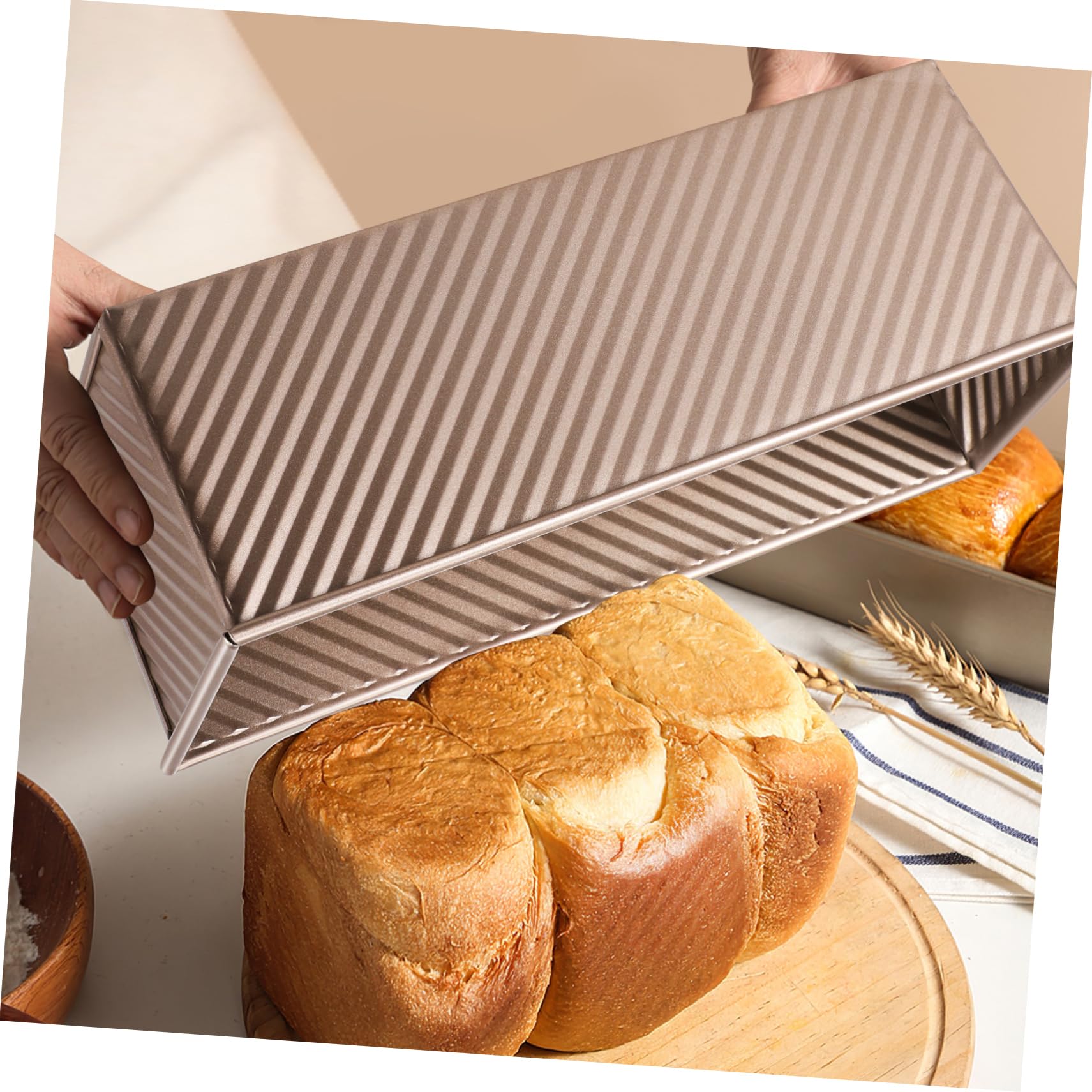 Molde De Panadería De Con Tapa Antiadherente y Para Hornear Pan Cocina