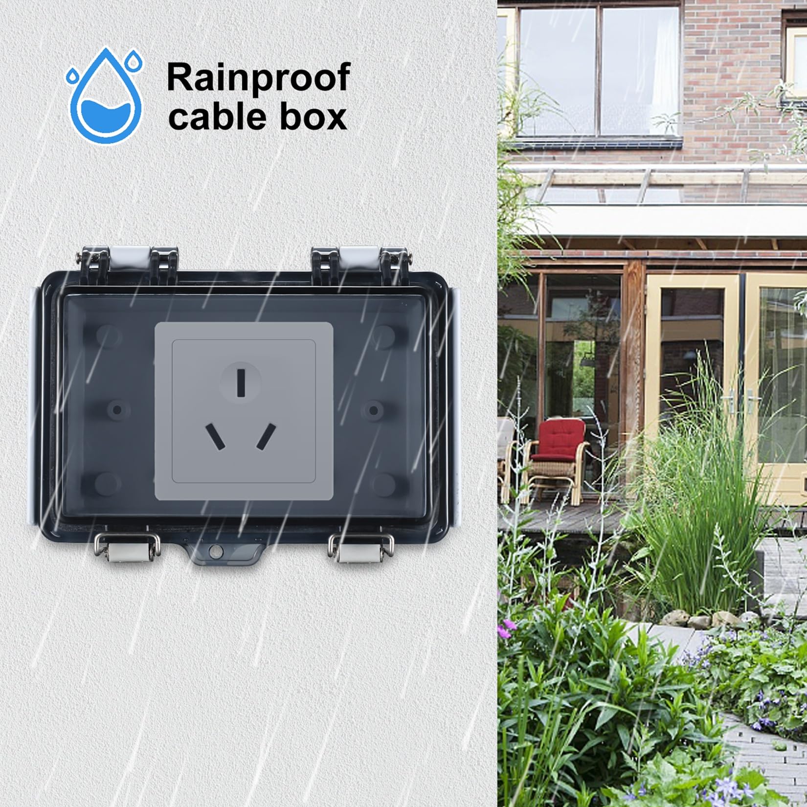 Wasserdichte Abzweigdose IP65 ABS - Elektro Projektbox Größe 27 Grau/Transparent