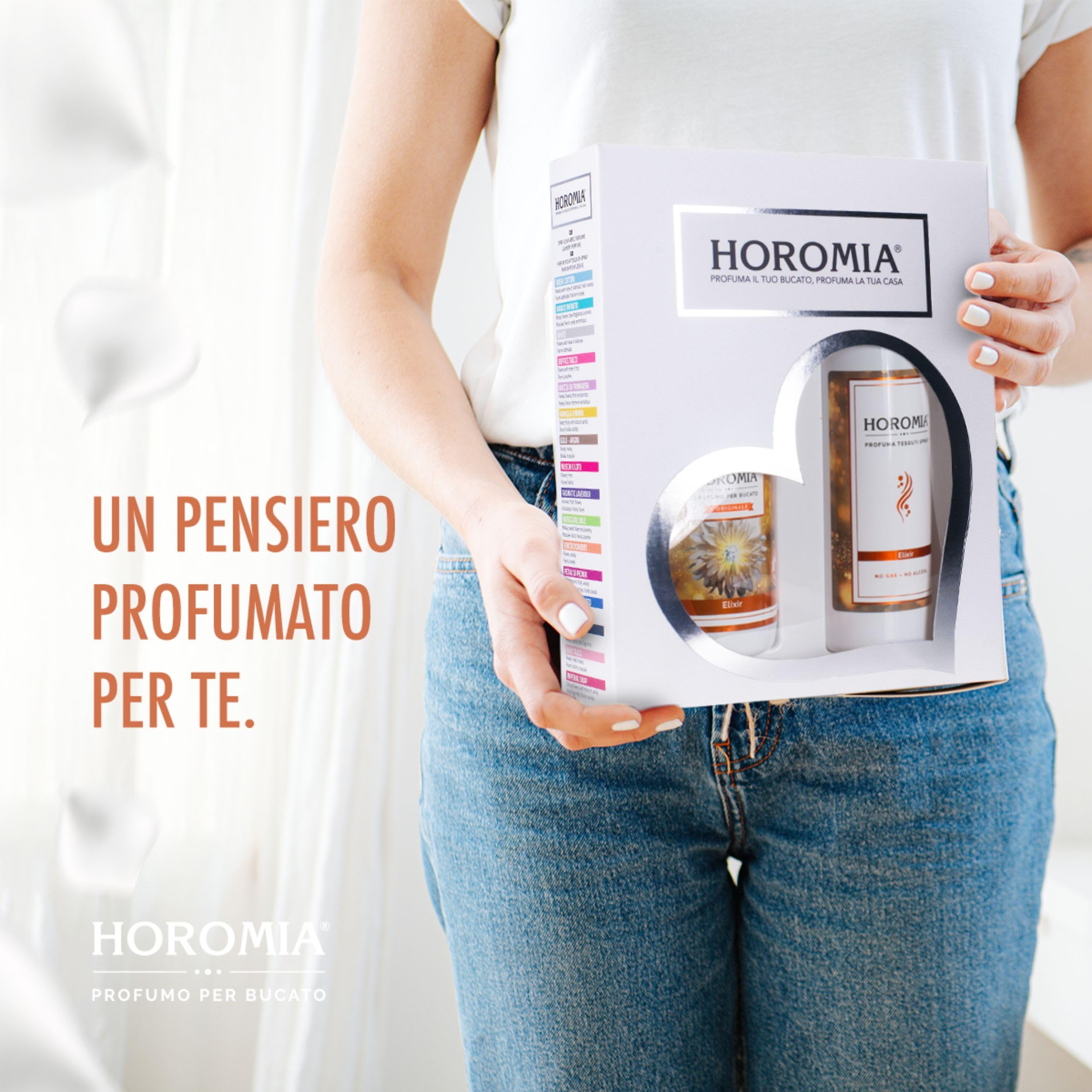 HOROMIA Horotwins Profuma Bucato 250ml e Deo Tessuti Spray 250ml - Confezione Regalo Baby Talco