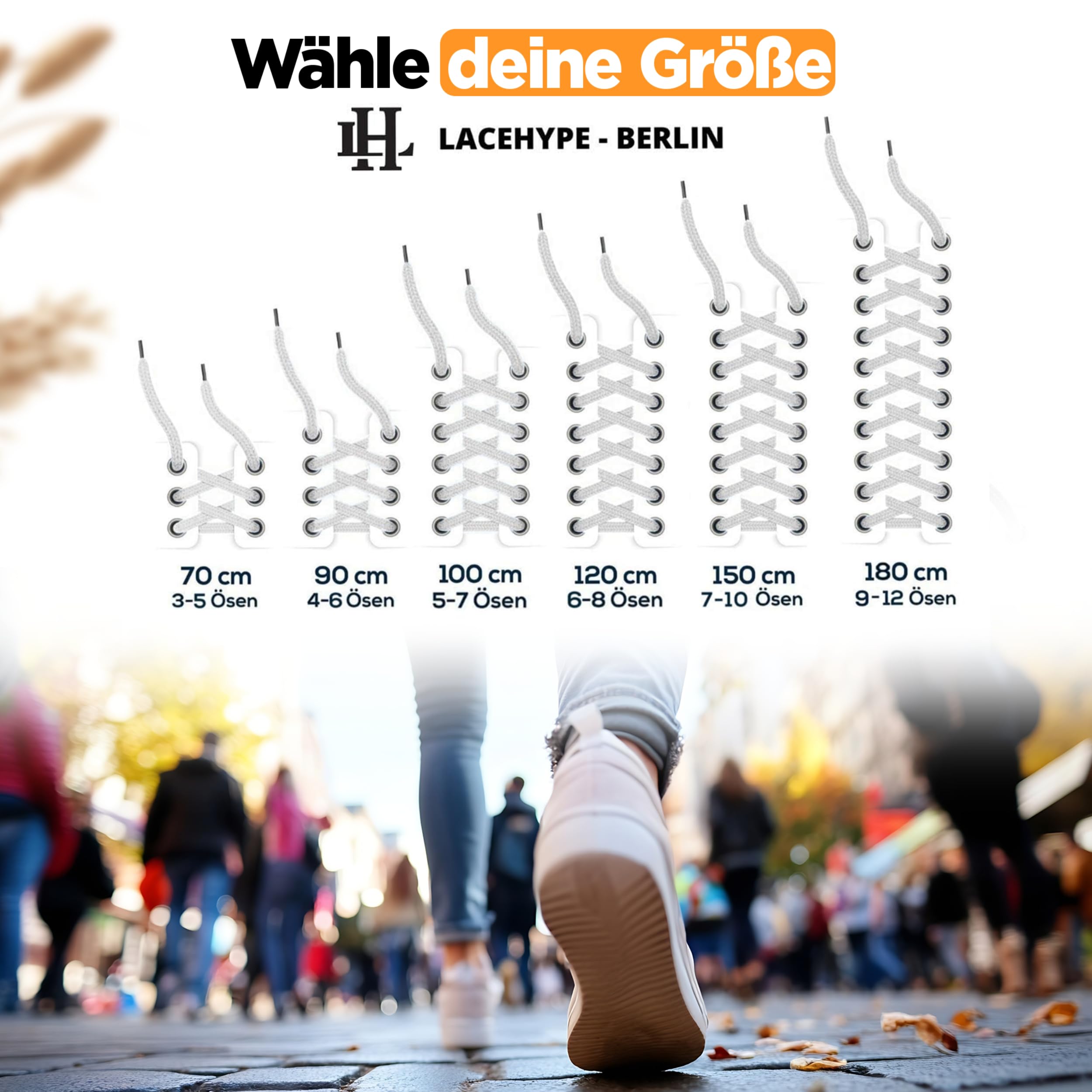 LaceHype 2 pary – okrągłe sznurowadła premium [Ø 4 mm] do butów roboczych, kozaków, butów outdoorowych i butów sportowych, odporne na rozerwanie sznurowadła do butów, zapasowe buty z poliestru
