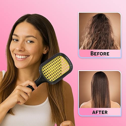 Miniatura 5 de Bautero Cepillo desenredante para cabello húmedo y seco, cepillado sin dolor en todo tipo de cabello, eliminación de nudos, cepillo de pelo
