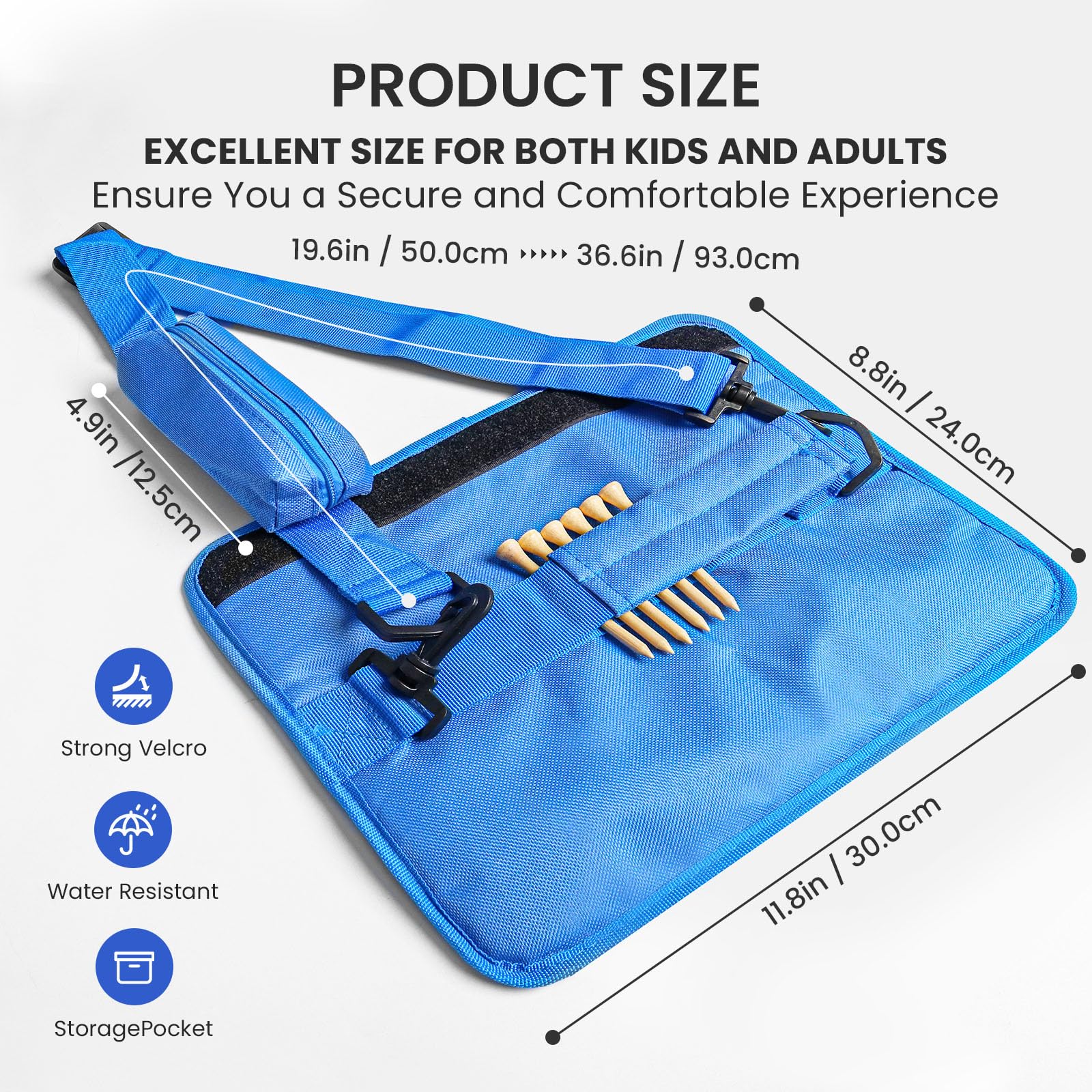 Bolsa de transporte para palos de golf ligera plegable con bolsillo y correa para el hombro