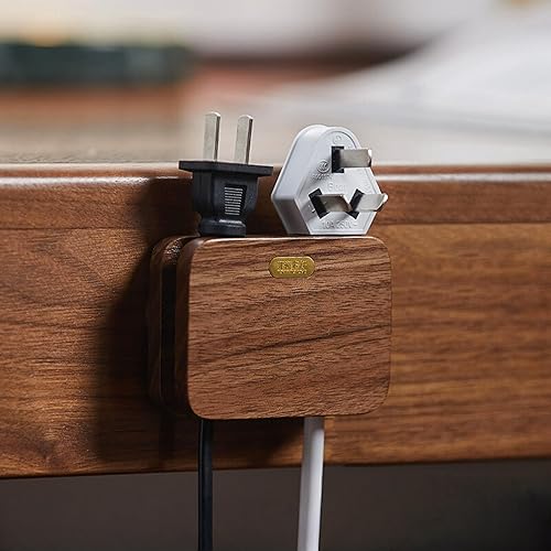 Miniatura 8 de Clips de cable de madera maciza, organizador de cables para gestión de cables de escritorio con adhesivo 3M, soporte de cable para mesita de noche,