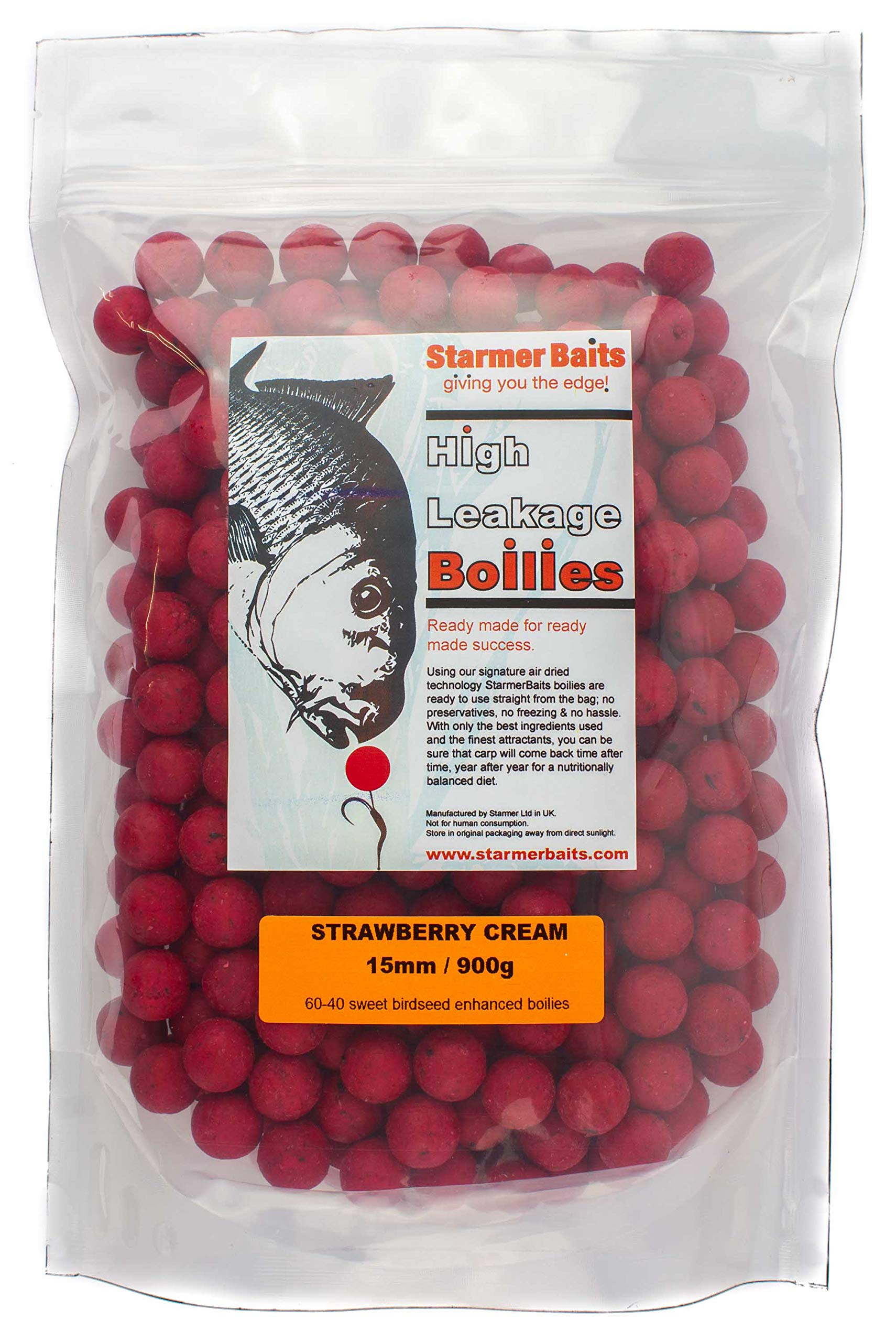 STARMER aquatic feed Boilies Strawberry cream 900g