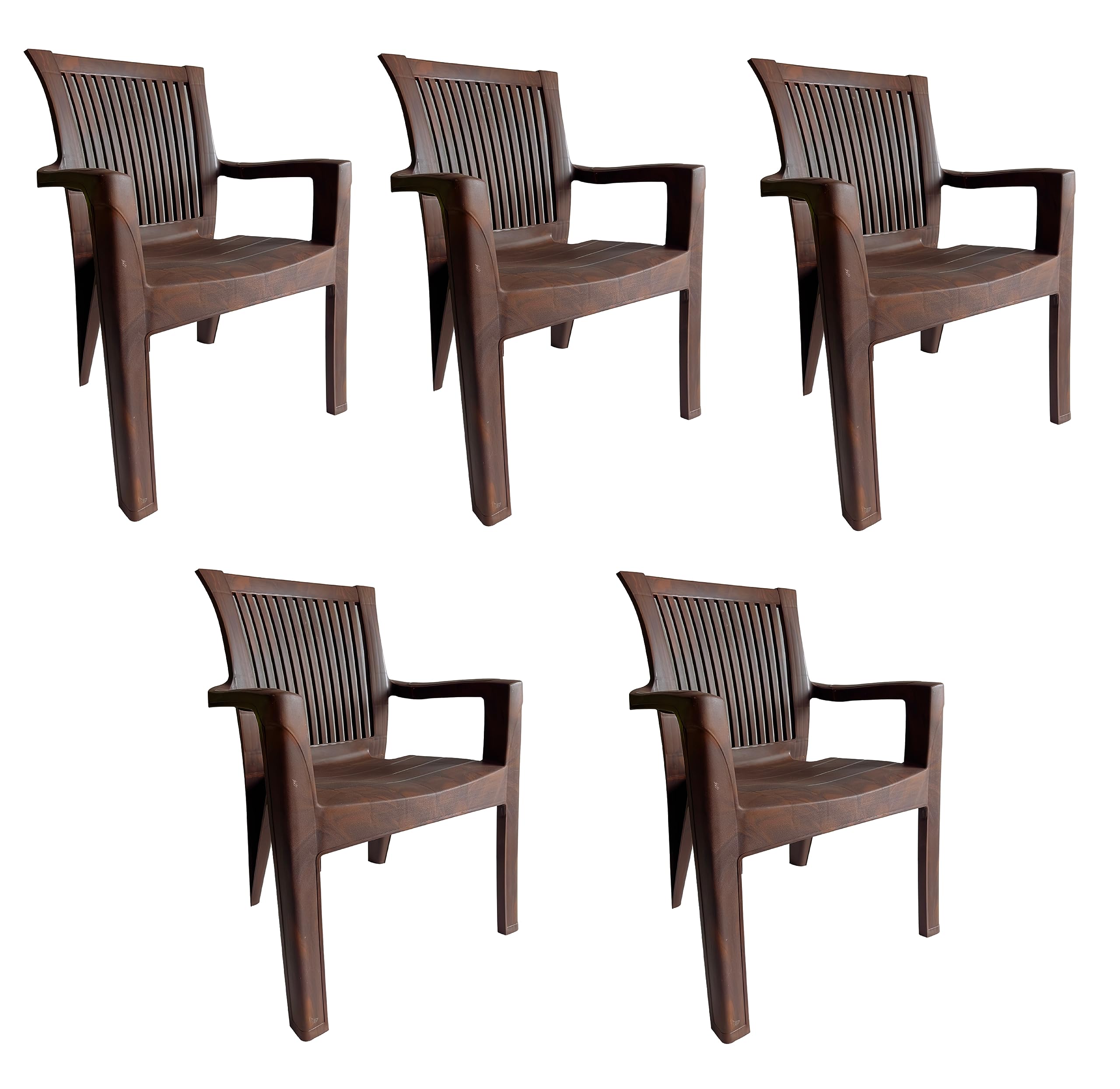NEW GOYAL FURNITURE Designer Plastic Living Room Outdoor Chair Garden, Home, Office Chair, Orthopedic Spinal Support Plastic Chair (Brown) (5)