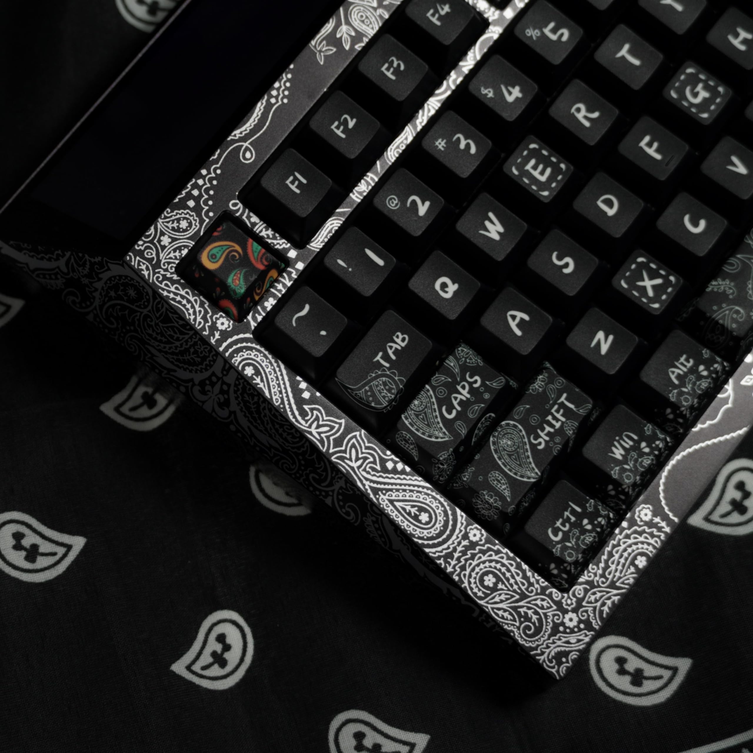 90% PBT Paisley Keycaps – 140 Tasten, Cherry Profile, Durchscheinend, Für Mechanische Tastaturen