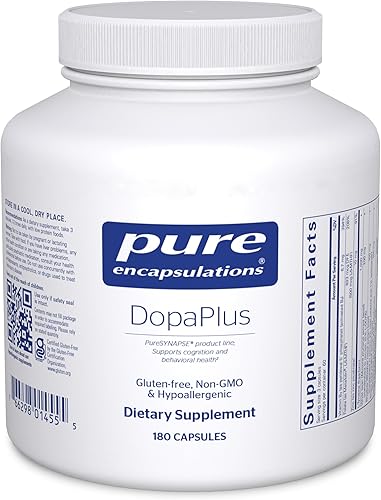 Pure Encapsulations DopaPlus Suplemento PureSYNAPSE para apoyar la producción de dopamina la función mental diaria y la nitidez 180 cápsulas
