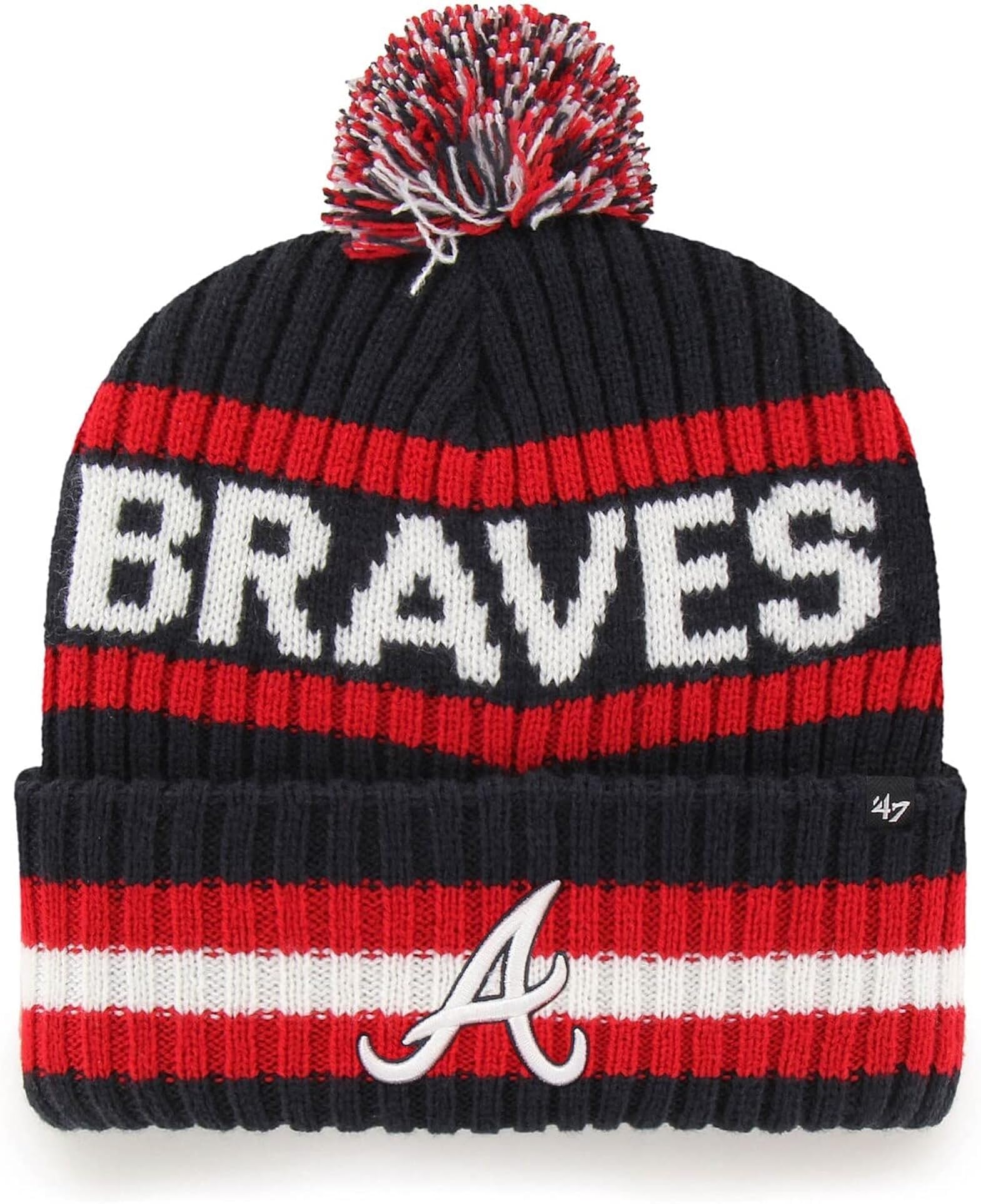 47 Mlb - Berretto Unisex Da Adulto, Con Logo Primario Bering, In Maglia, Taglia Unica, Atlanta Braves, Taglia Unica-image