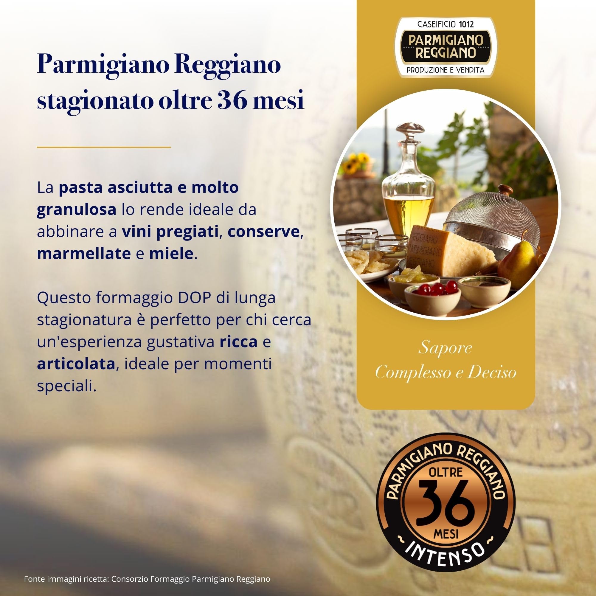 Parmigiano Reggiano Dop 36 mesi da Allevamento e Agricoltura Sostenibili - Premiata Produzione Artigianale dal 1949 - Formaggio Naturalmente Privo di Lattosio ANTICA LATTERIA DUCALE (1kg - 5pz)