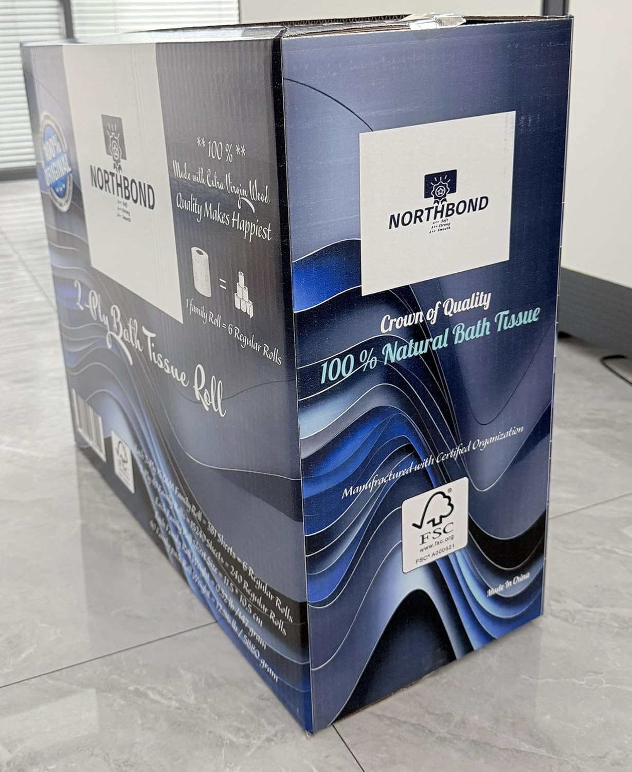 Northbond A++ Premium 2-Ply Bath Tissue - Soft, Strong, & Smooth - 24 Family Rolls (144 Regular Rolls Equivalent), 9144 Sheets, 100% Extra Virgin Wood, Septic Safe & FSC Certified.